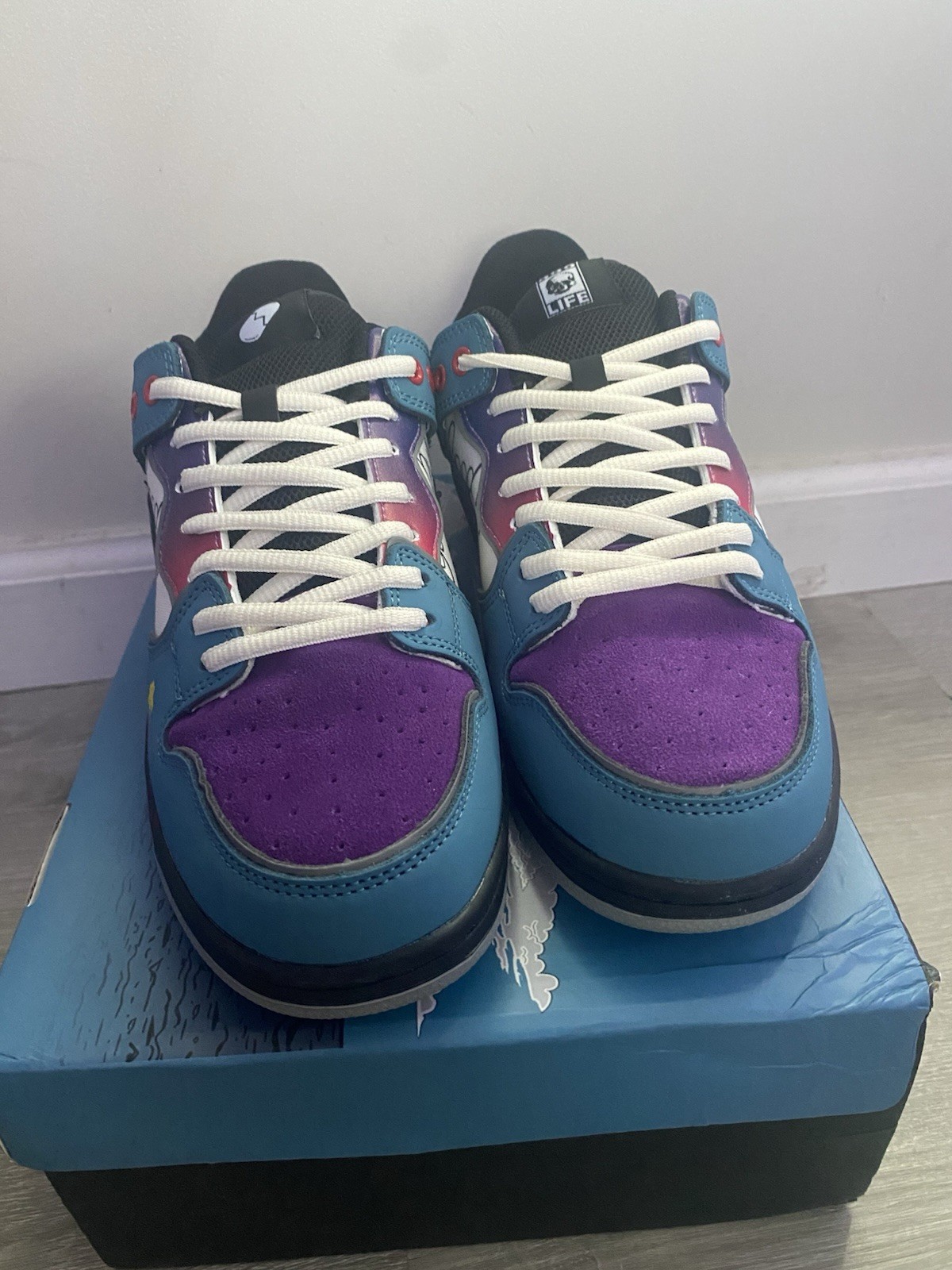 Juice WRLD Limited Edition Low Top Lace-Up Athletic Sneakers Blue Purple