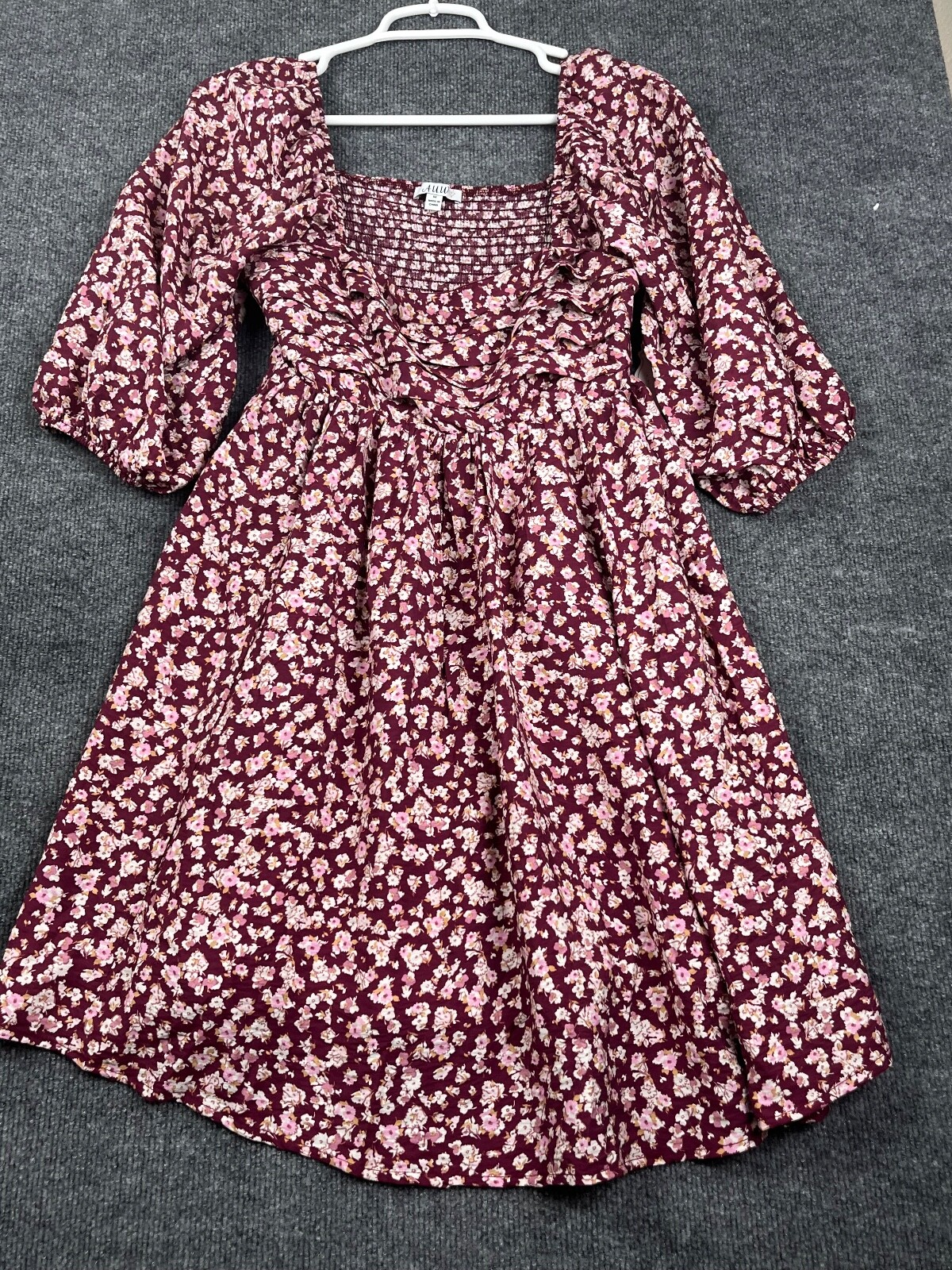 A.U.W. Green Floral Dress Size M Spring Summer