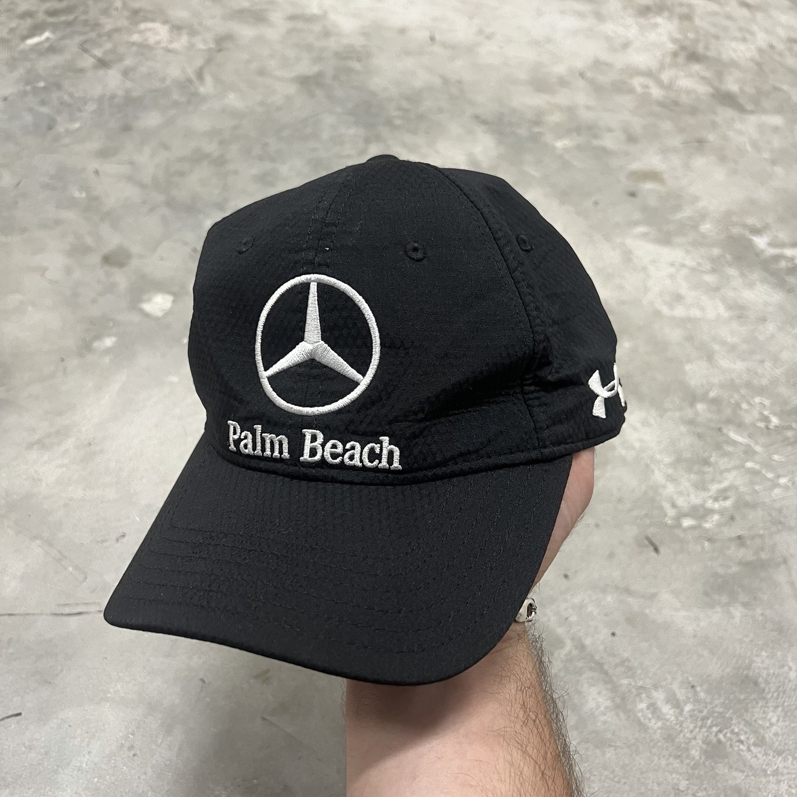 Mercedes-Benz Palm Beach Under Armour Men’s Adjustable White Black Breathable