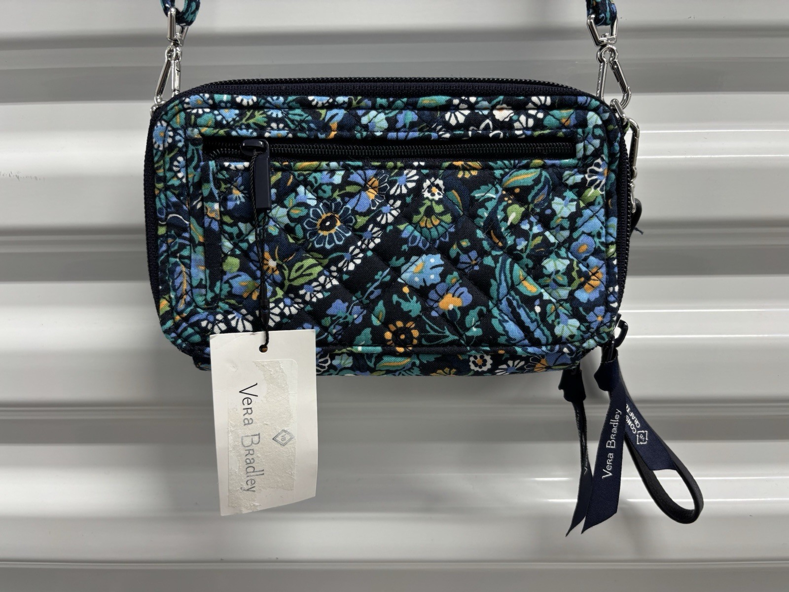 NEW! Vera Bradley AIO Crossbody Wallet Dreamer Paisley Plants RFID Protection