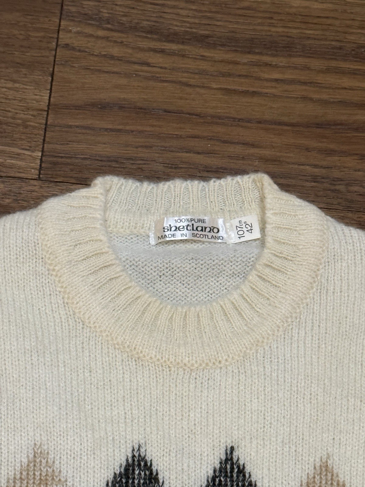 Vintage 100% Pure Shetland Wool Sweater Men’s Size Medium Scotland 107 Cm 42”