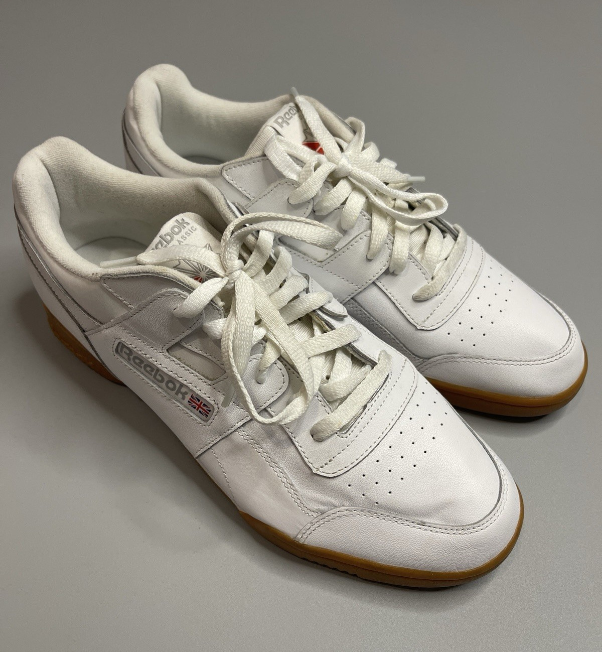 Reebok Workout Plus Men’s White Leather Low Top Lace-Up Sneakers CN2126