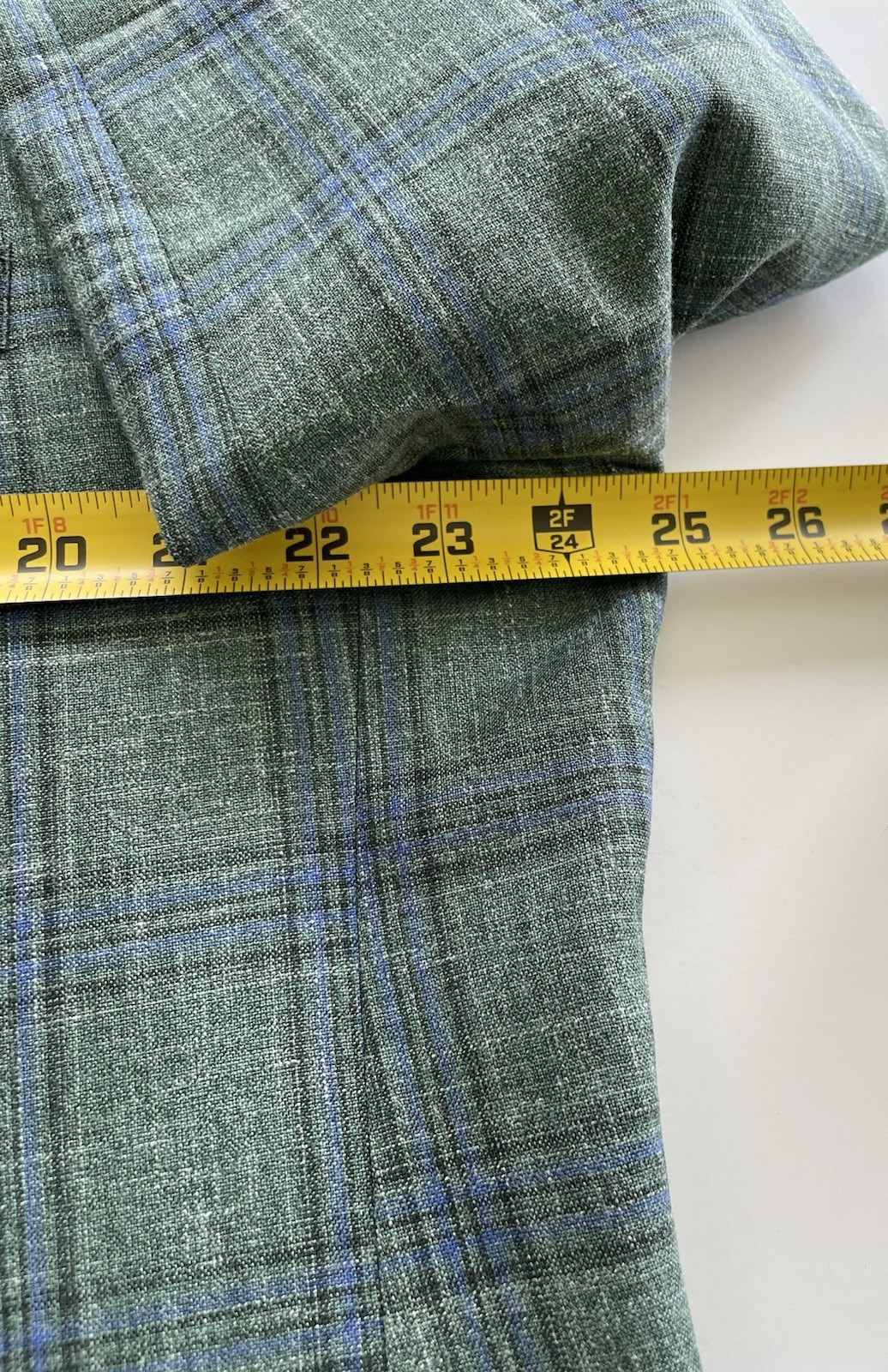 Cremieux Loro Piana Summertime Sport Coat Mens 48R Plaid Green Wool Silk Linen