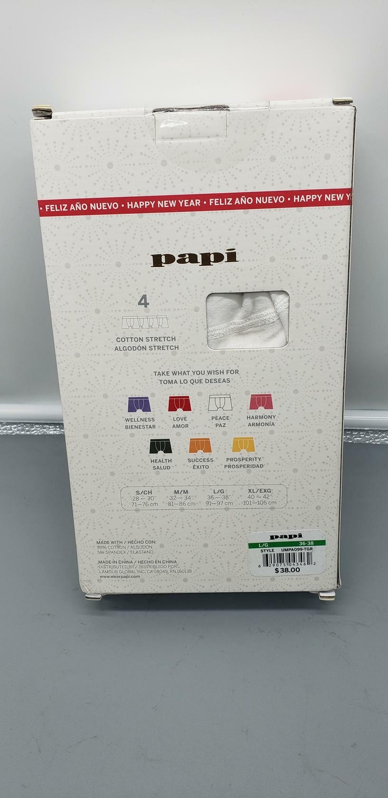 Papi Men’s Cotton Stretch Yarn Dye Solid Boxer Briefs Big Papi Pack of 4