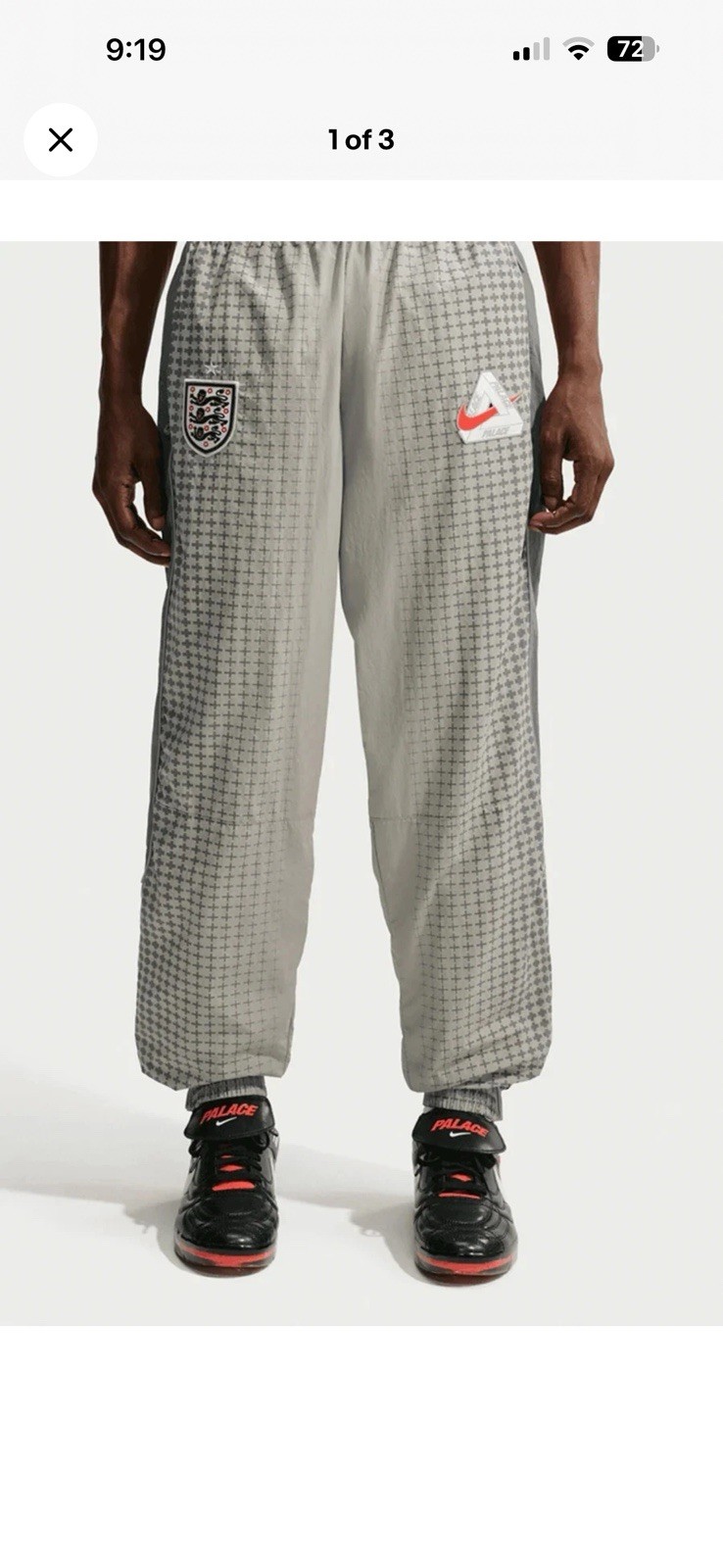 Palace x Nike x England Grey Swoosh Track Pants Gray – (IM3202-052) SIZE SMALL