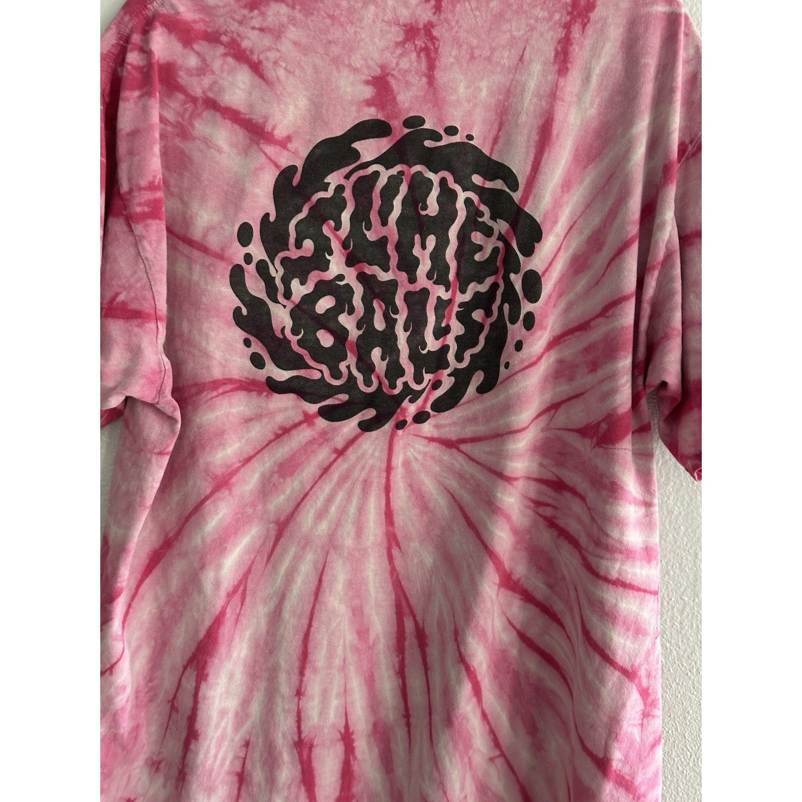 Skateboard Graphic T-Shirt SLIME BALLS NHS Pink Tie Dye XL 90s Style