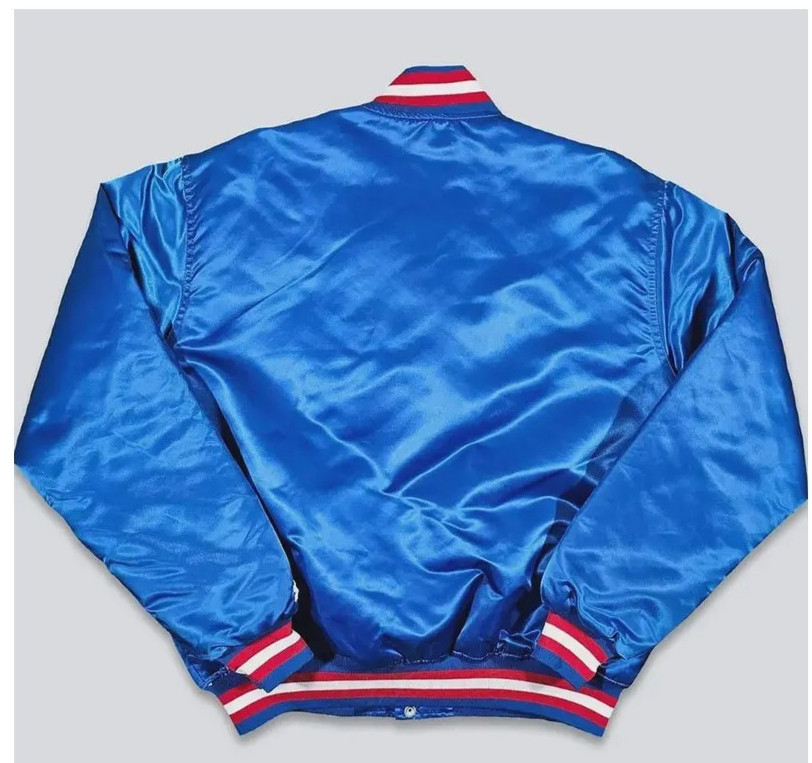 Handmade 80s DePaul Blue Demons Satin Varsity Jacket | Vintage University Bomber