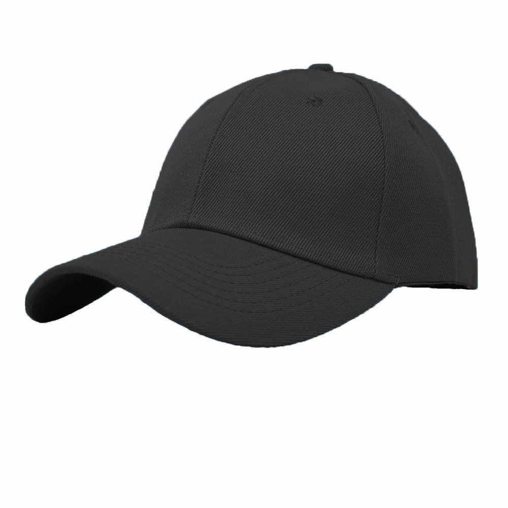 Baseball Caps Plain Hook-N-Loop Adjustable Sun Solid Color Blank Army Hat Cap