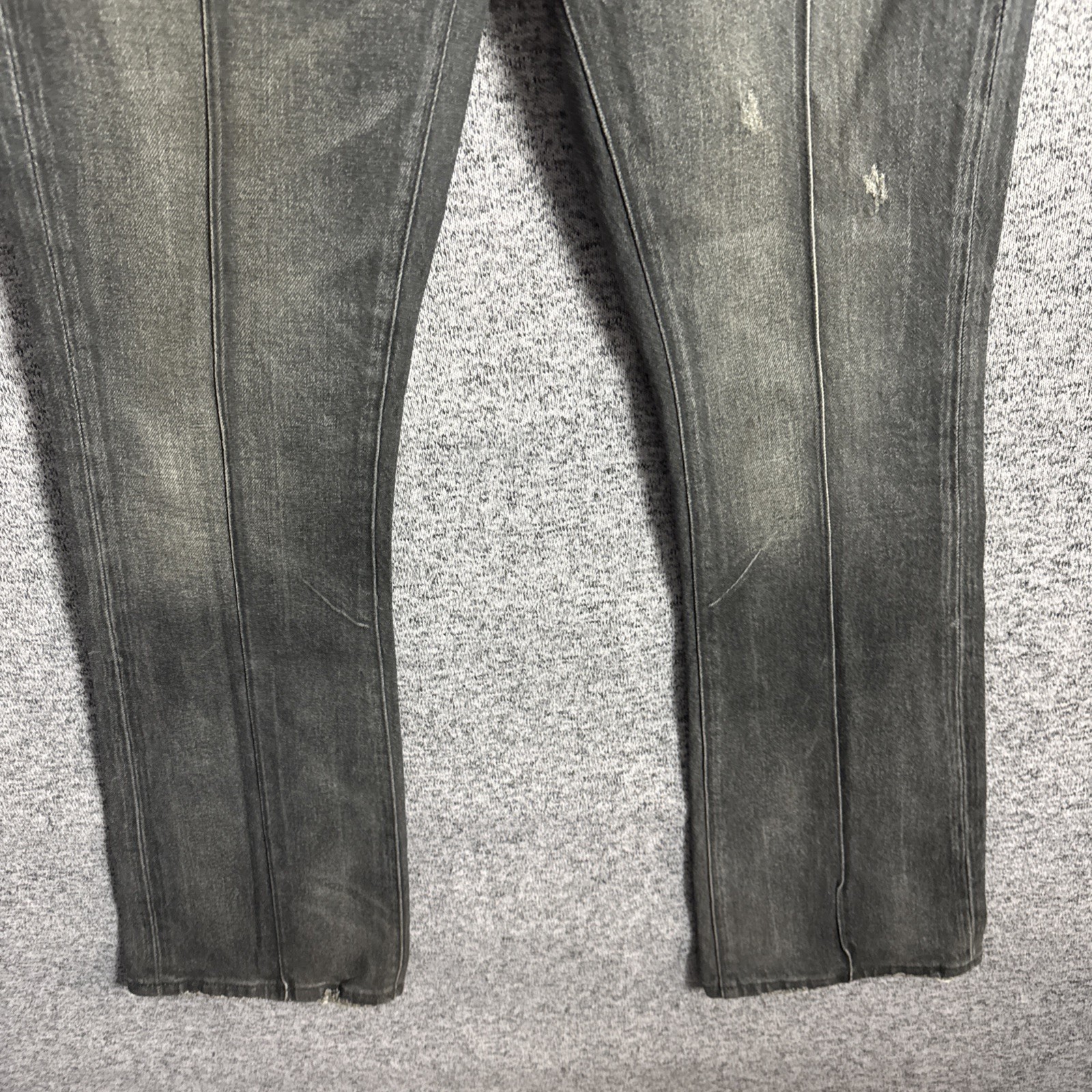 Purple Brand P004 Men’s 29 Charcoal Black Denim Pintuck Coated Flare Jeans