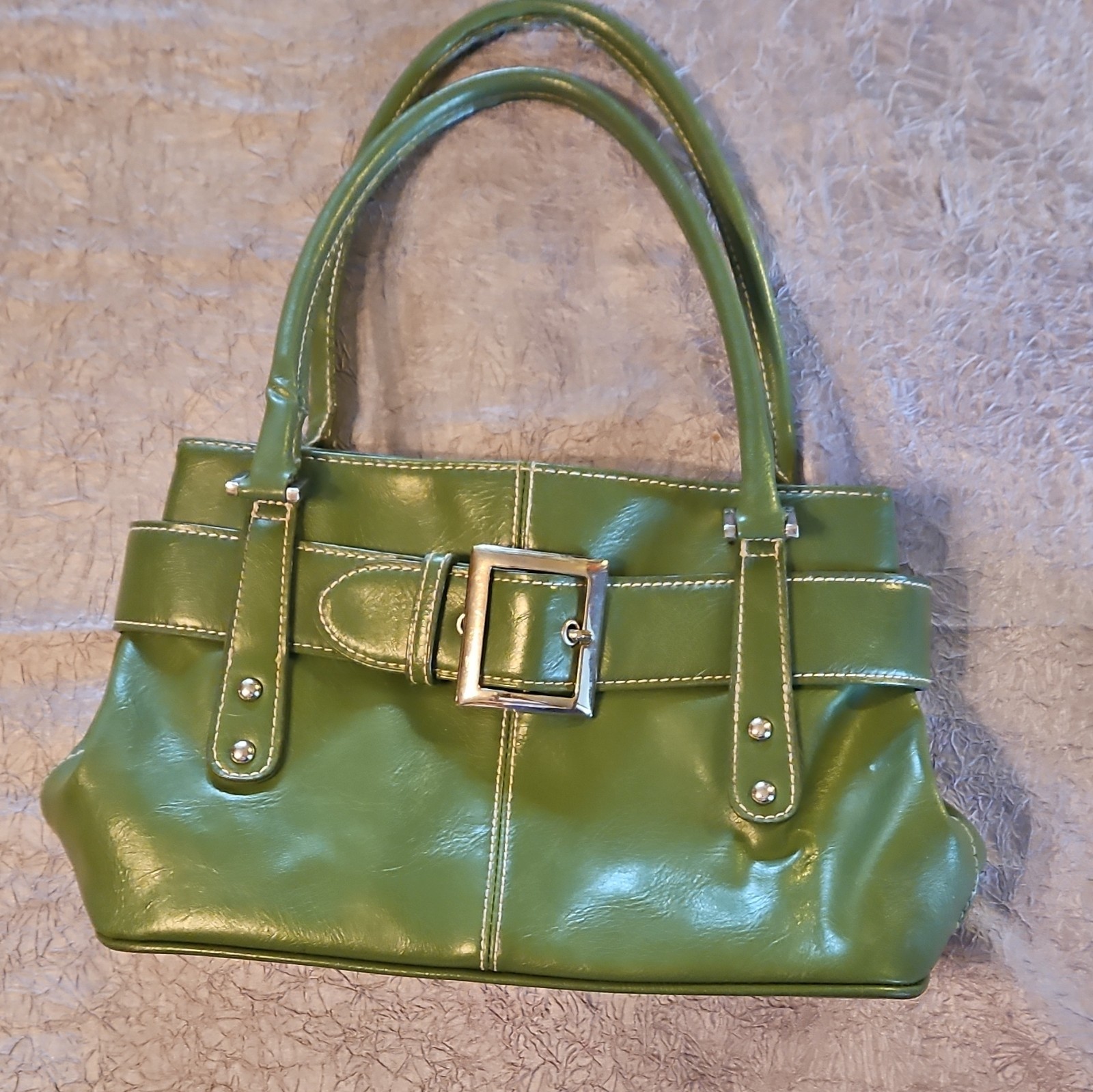 St. JohnsGreen Small Satchel Top Handle Bag Buckle Accent Magnetic