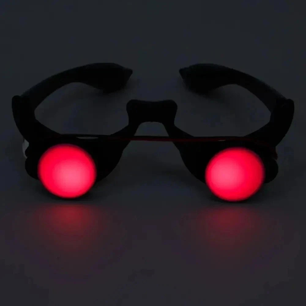 1x Red Eye Glasses LED Light-Up Glasses Halloween Party Props Horror Cosplay Toy