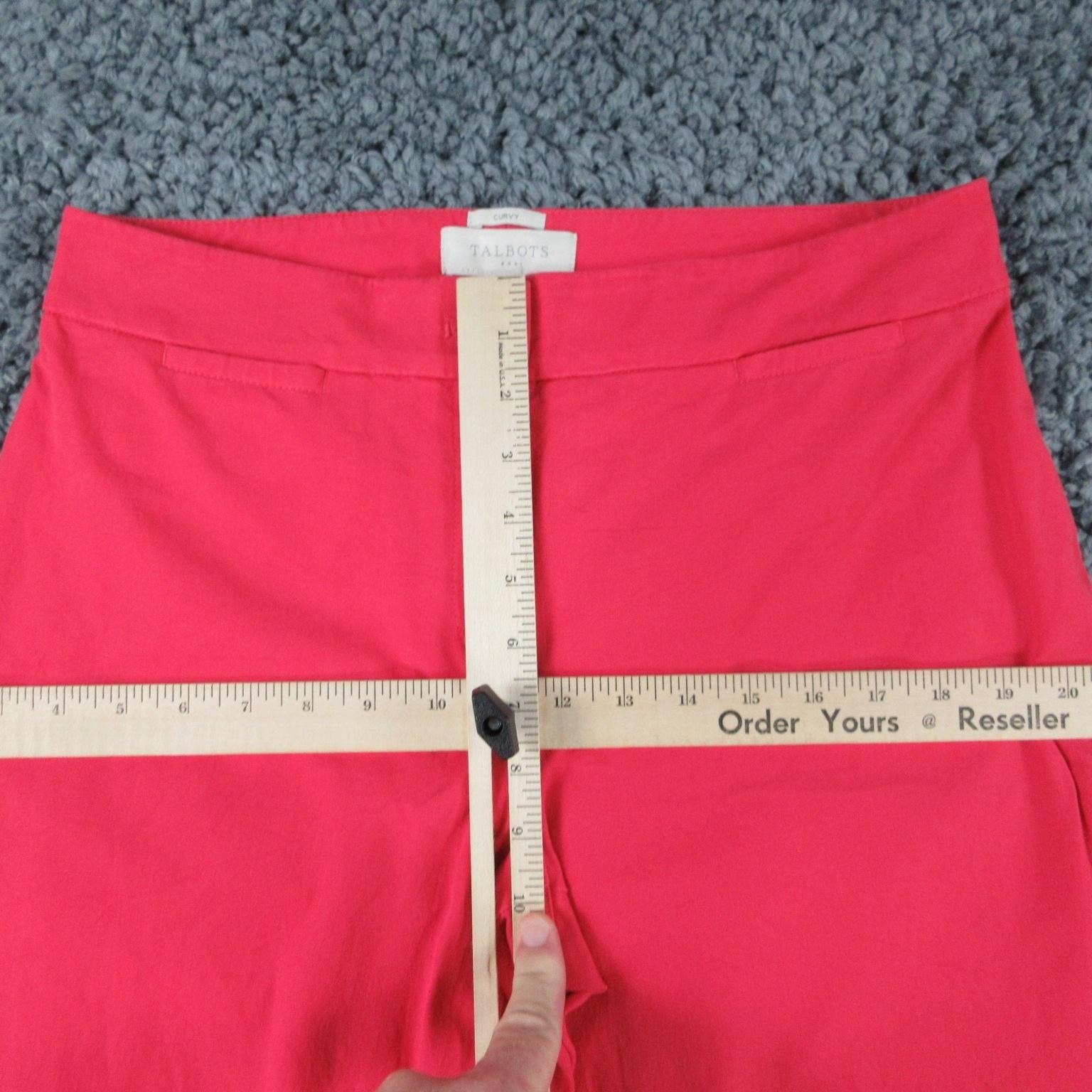 Talbots Pants Womens 6 Pink Capri Curvy Twill Flat Front Zip Button Hem 30×25.5*