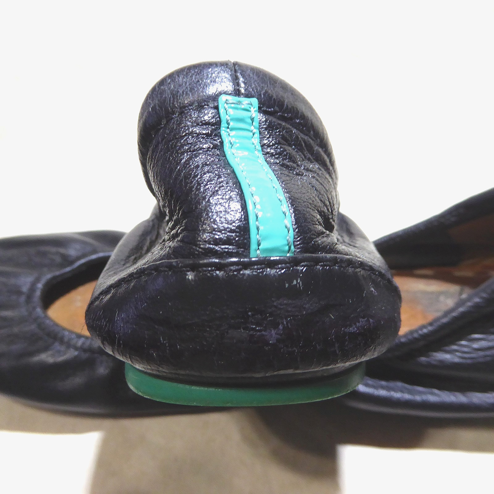 🩰 Tieks by Gavrieli Foldable Ballet Flats sz 9 Black Full-Grain Nappa Leather