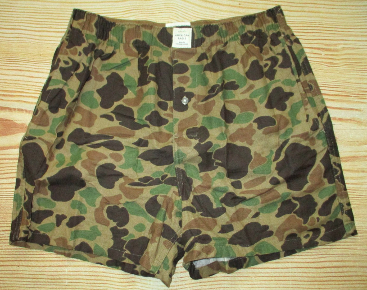 MENS AMERICAN EAGLE CAMOUFLAGE FLANNEL BOXER SHORTS SIZE M (32/34)