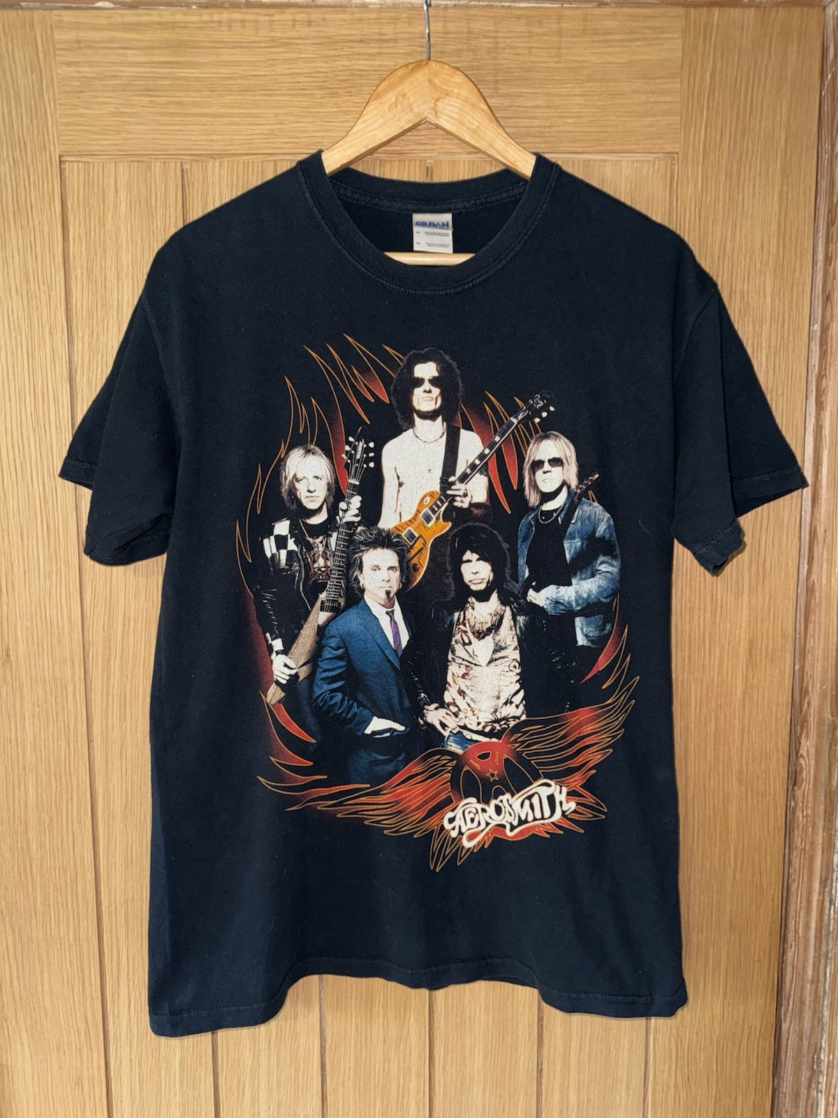 Aerosmith Flames Group World Tour 2010 Music T Shirt Size Medium