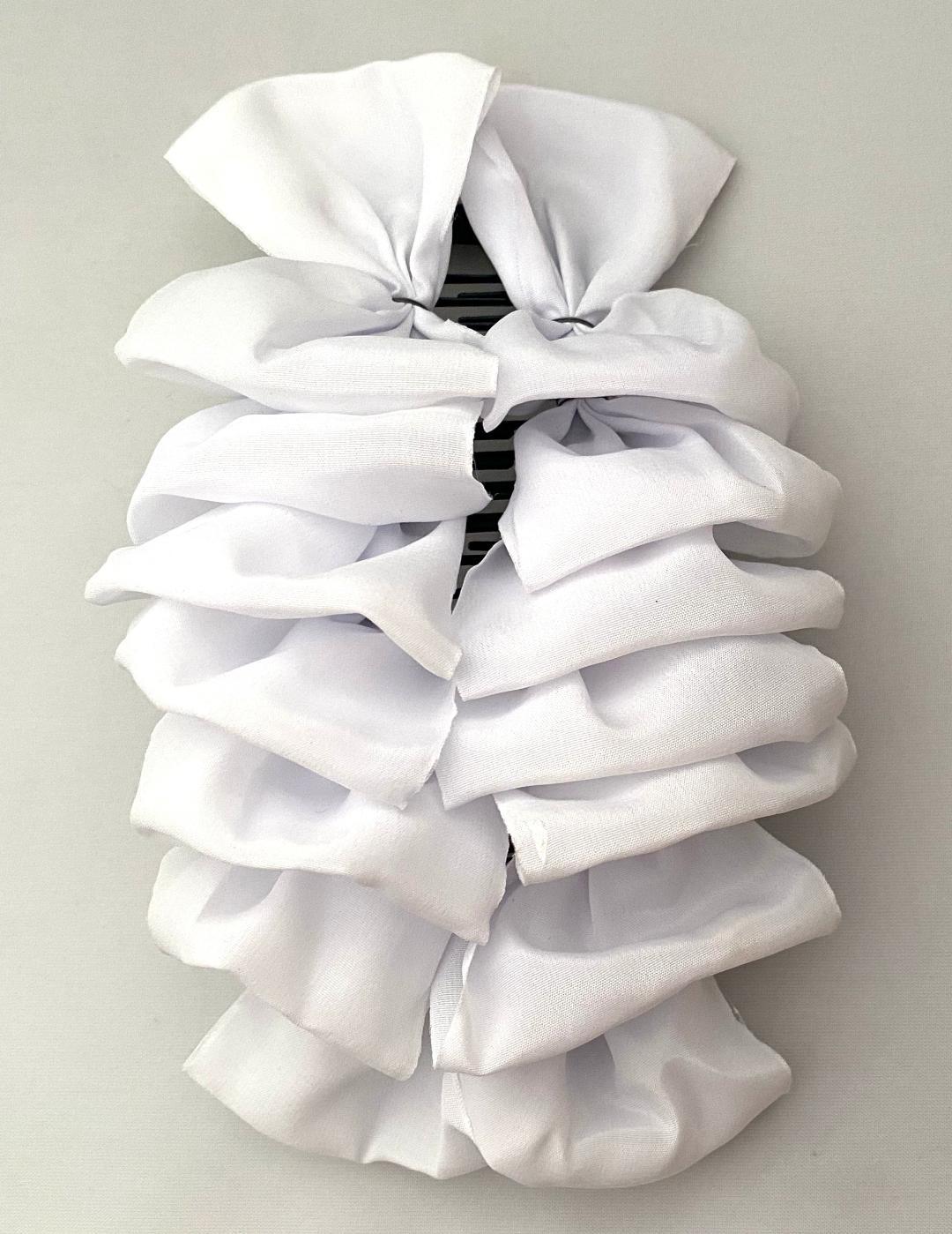 LONG BANANA HAIR CLIP WHITE BOWS ON BOTH SIDES SELECT COLOR FREE USA SHIPPING