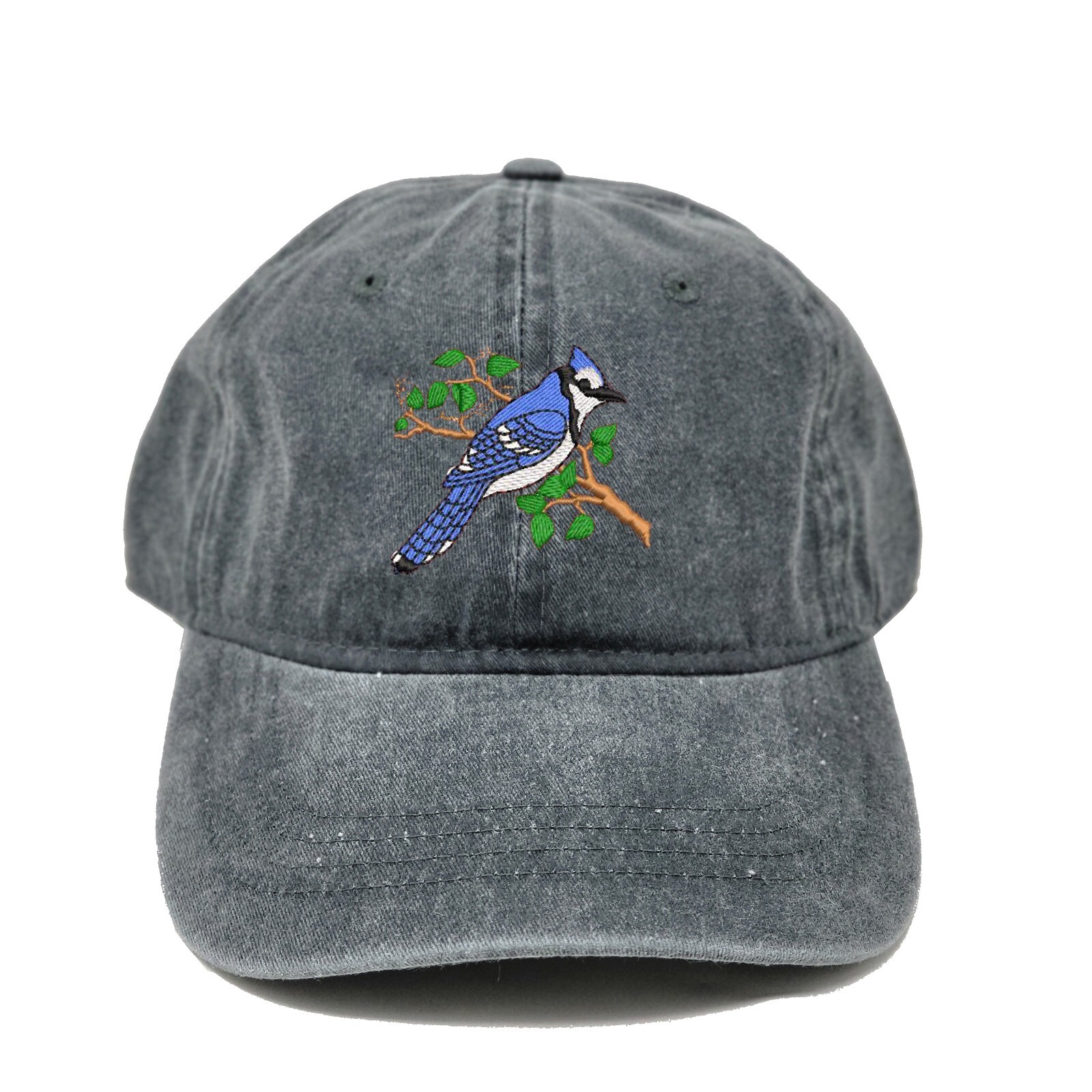 Blue jay bird embroidered dad hat, Blue jay bird embroidered cap custom make cap