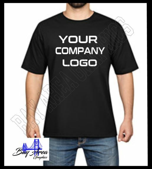 CUSTOM BLACK T-SHIRT YOUR NAME FRONT WHITE DESIGN CHOOSE YOUR SIZE