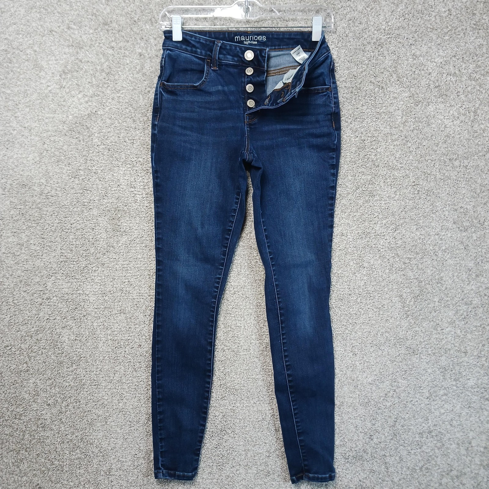 Maurices High Rise Skinny Jeans Womens XS Medium Wash Button Fly Stretch 25×29