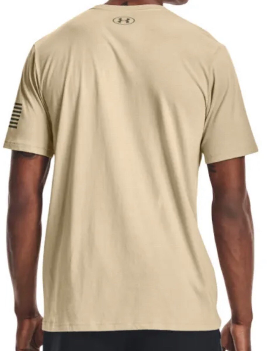 Under Armour UA Freedom Logo Cotton Desert Sand Coyote Tan Shirt Mens Large New