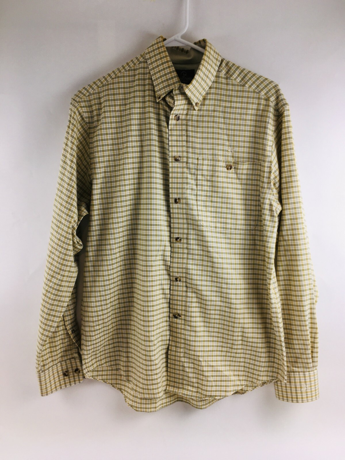 Three Forks Shirt Men’s Size Small Button Down Long Sleeve Plaid Nanotex Fabric