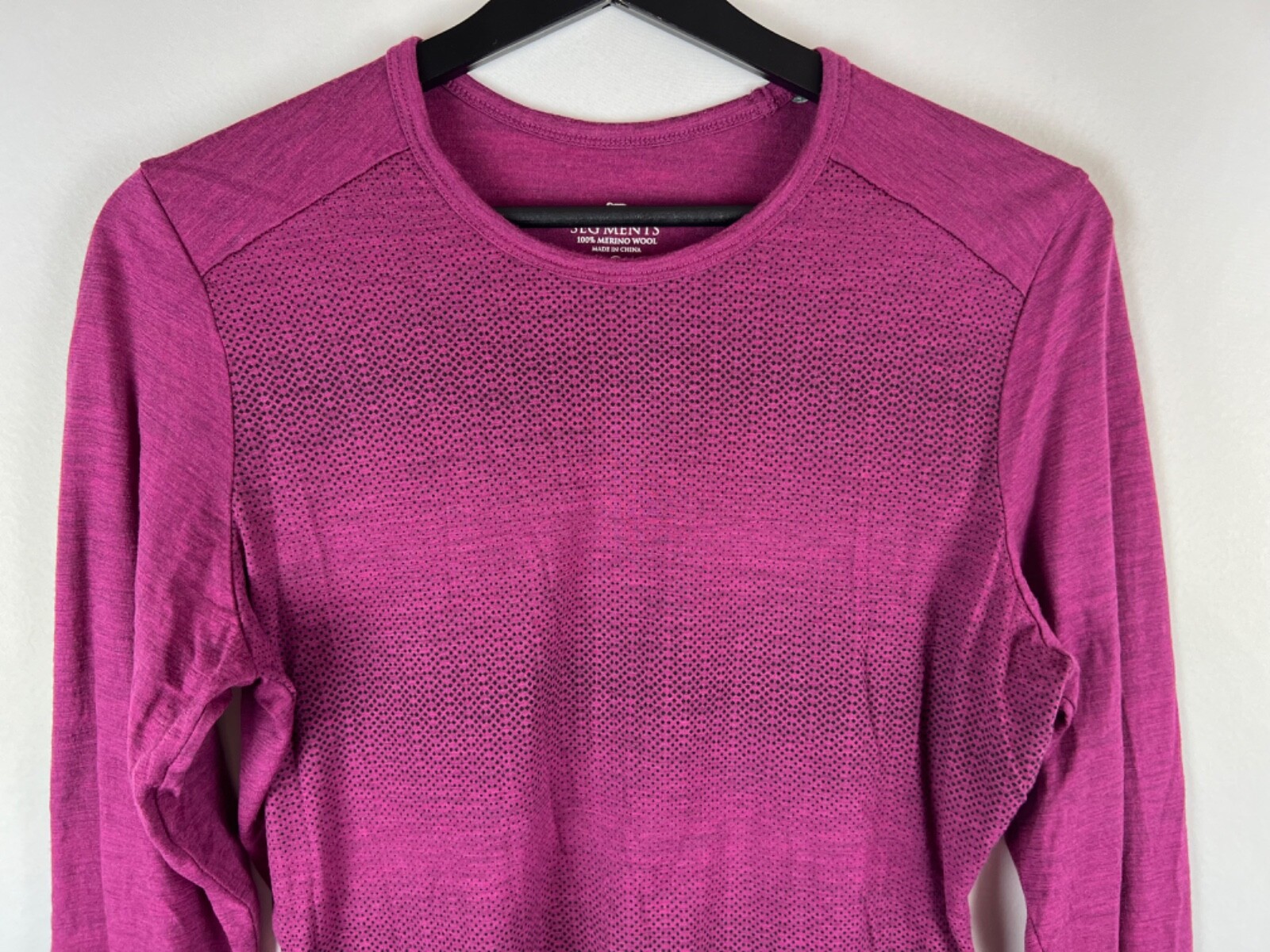 Seg’Ments Women’s Ombre Purple L/S Crew Neck 100% Merino Wool Pullover Small S
