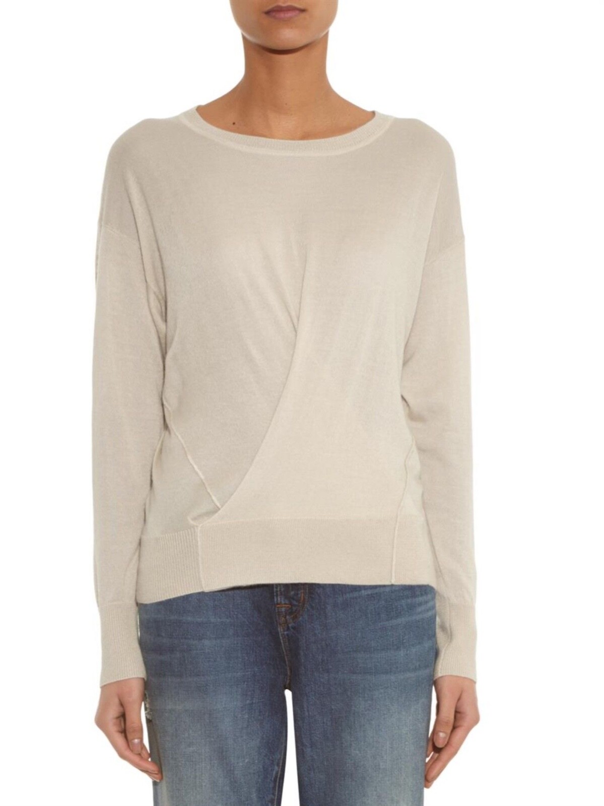 Isabel Marant Cashmere Silk Knit Jumper – Faux Wrap Sweater, FR36