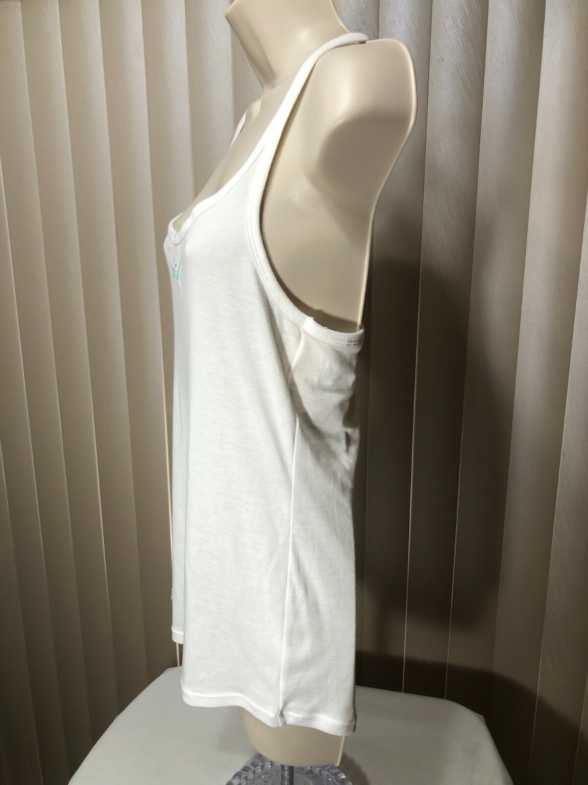 Linea Donatella Bride Racerback Pajama Top S Lace Tank PJs Embroidered White