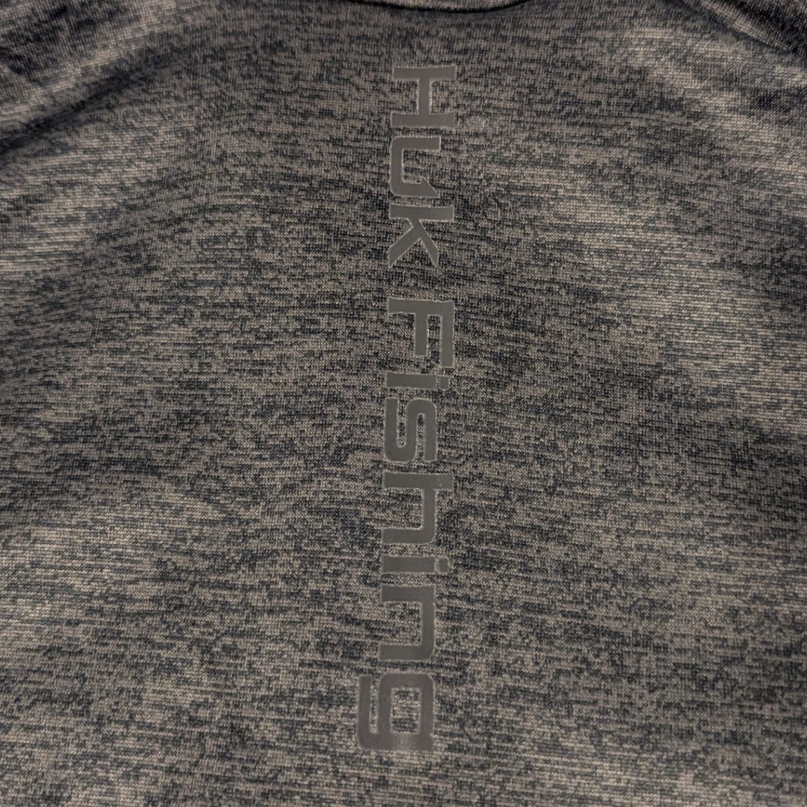 Huk Men Small Icon X Coldfront Hoodie 1/4 Zip Volcanic Ash Heather Grey Fishing