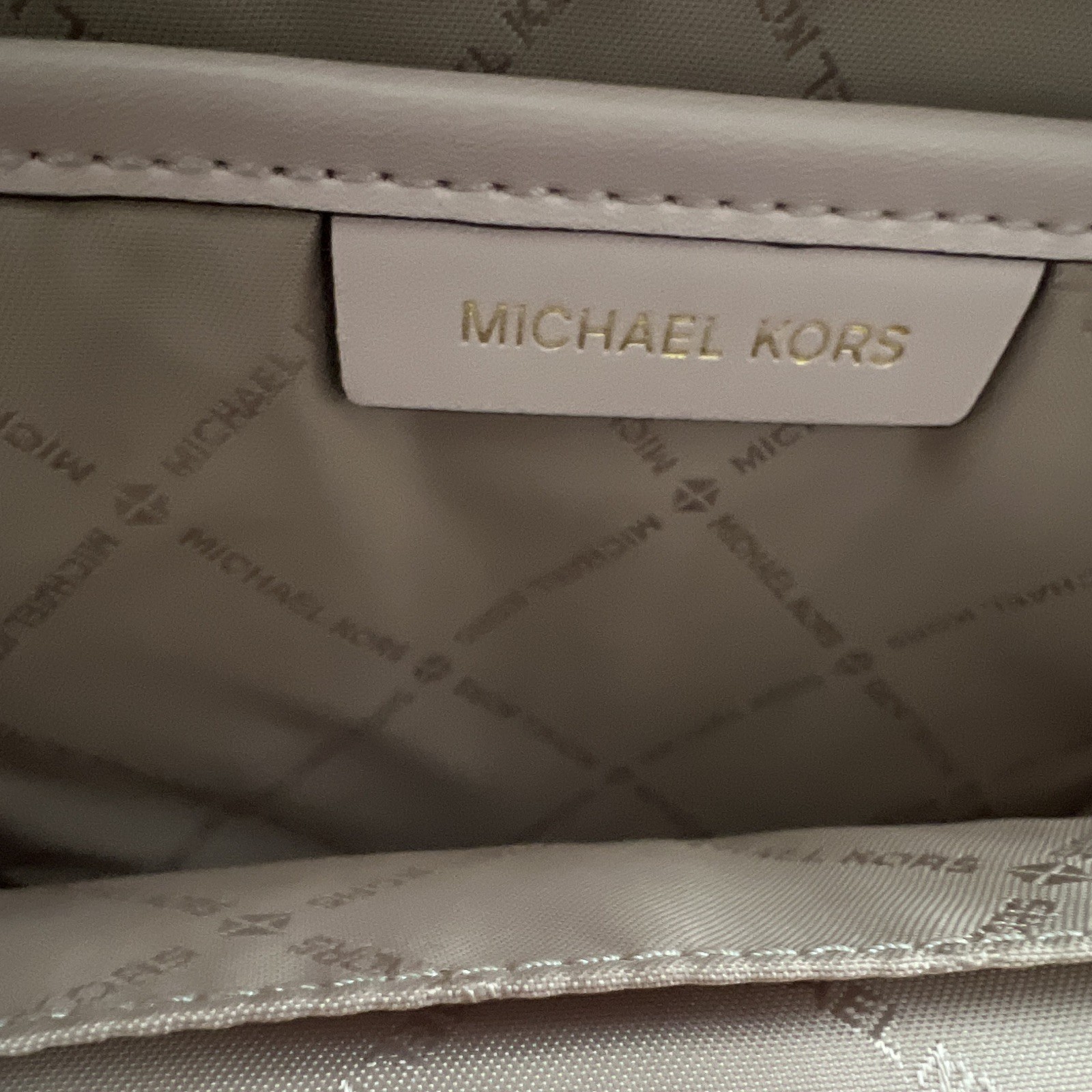 Michael Kors Jaycee Medium Backpack Zip Closure Outer Pockets Brown/Blush Gold