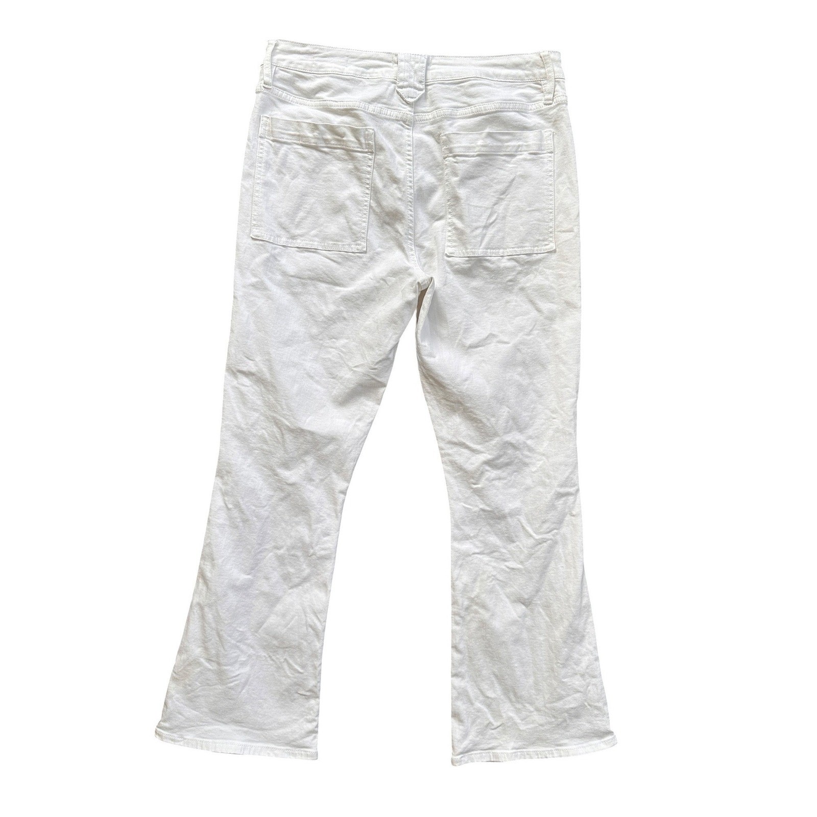 FRAME Le Crop Mini Boot Wmn 30 White Blanc Utility Patch Pocket Jeans Excellent
