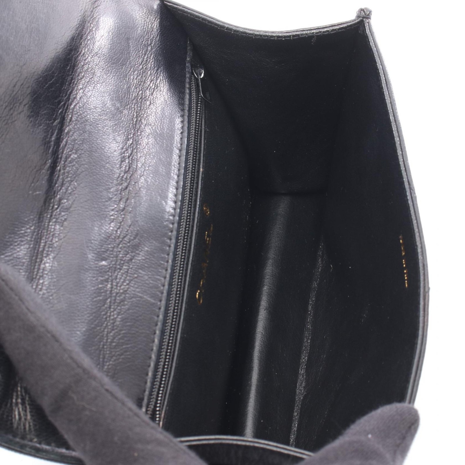 CHANEL COCO Mark Diamond stitch Handbag Lambskin Black GHW Used