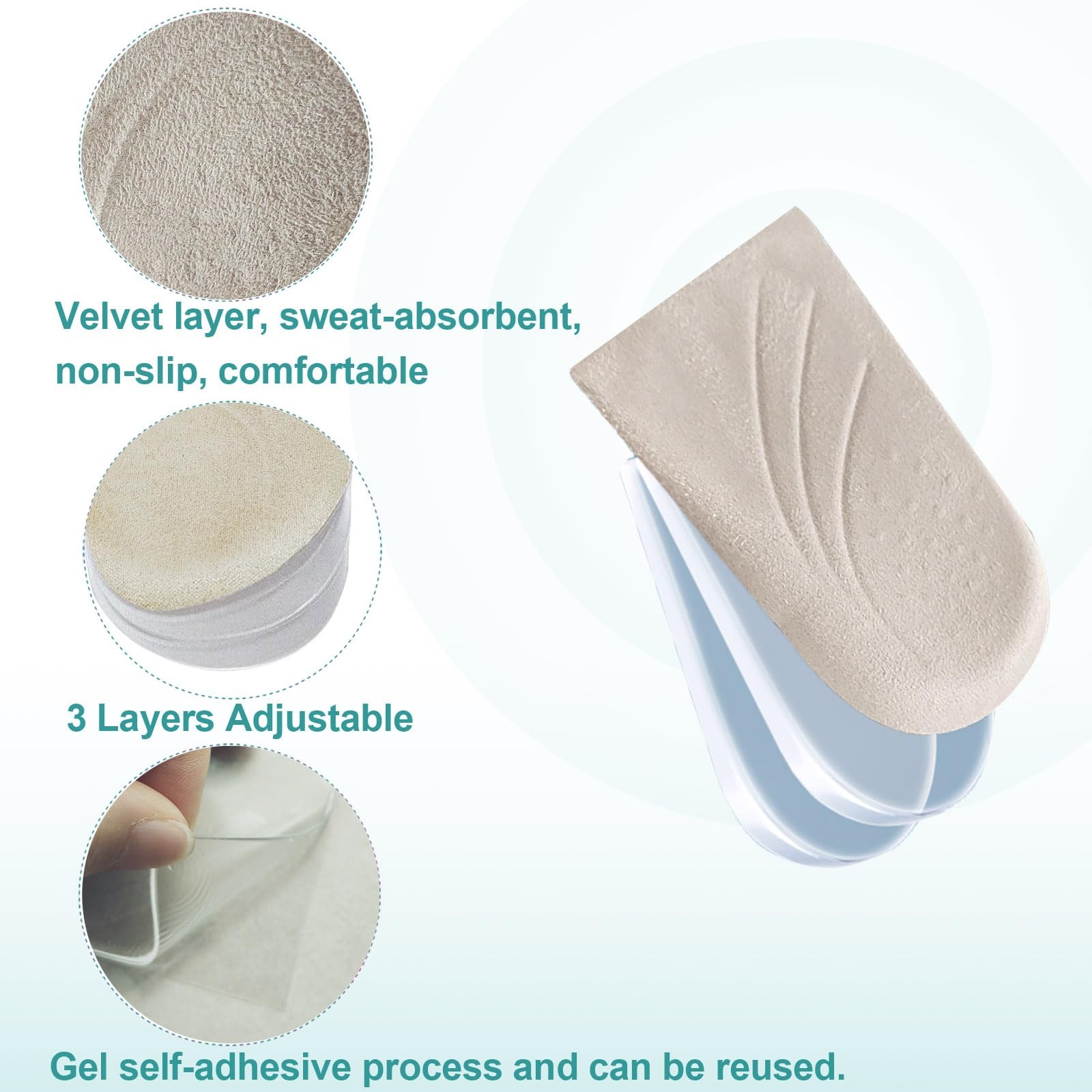 Corrective Insoles for Supination and Pronation, 3 0.5 Cm, 1.1 Apricot