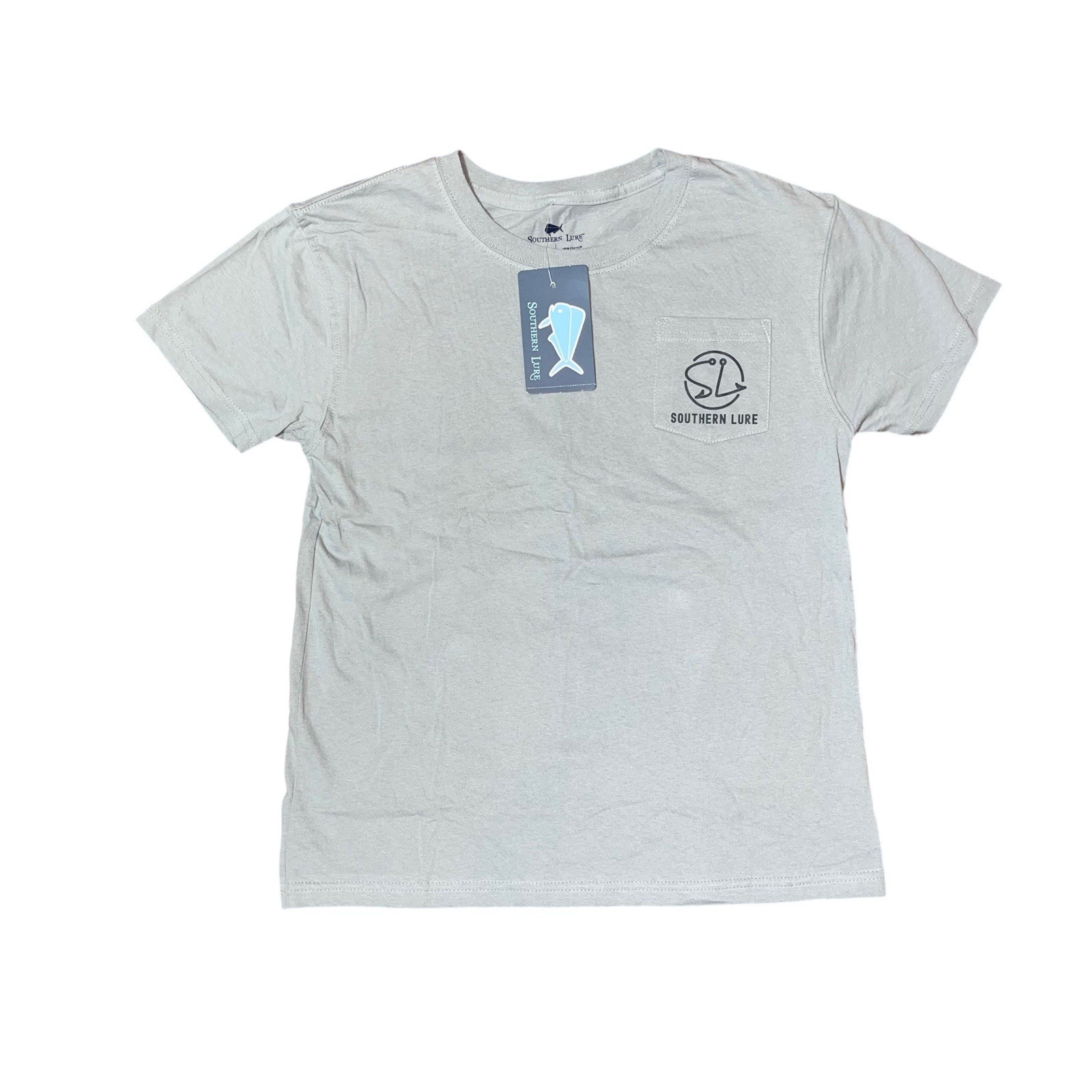 Southern Lure Grey Truck Pocket Short Sleeve Tee Shirt NWT Large