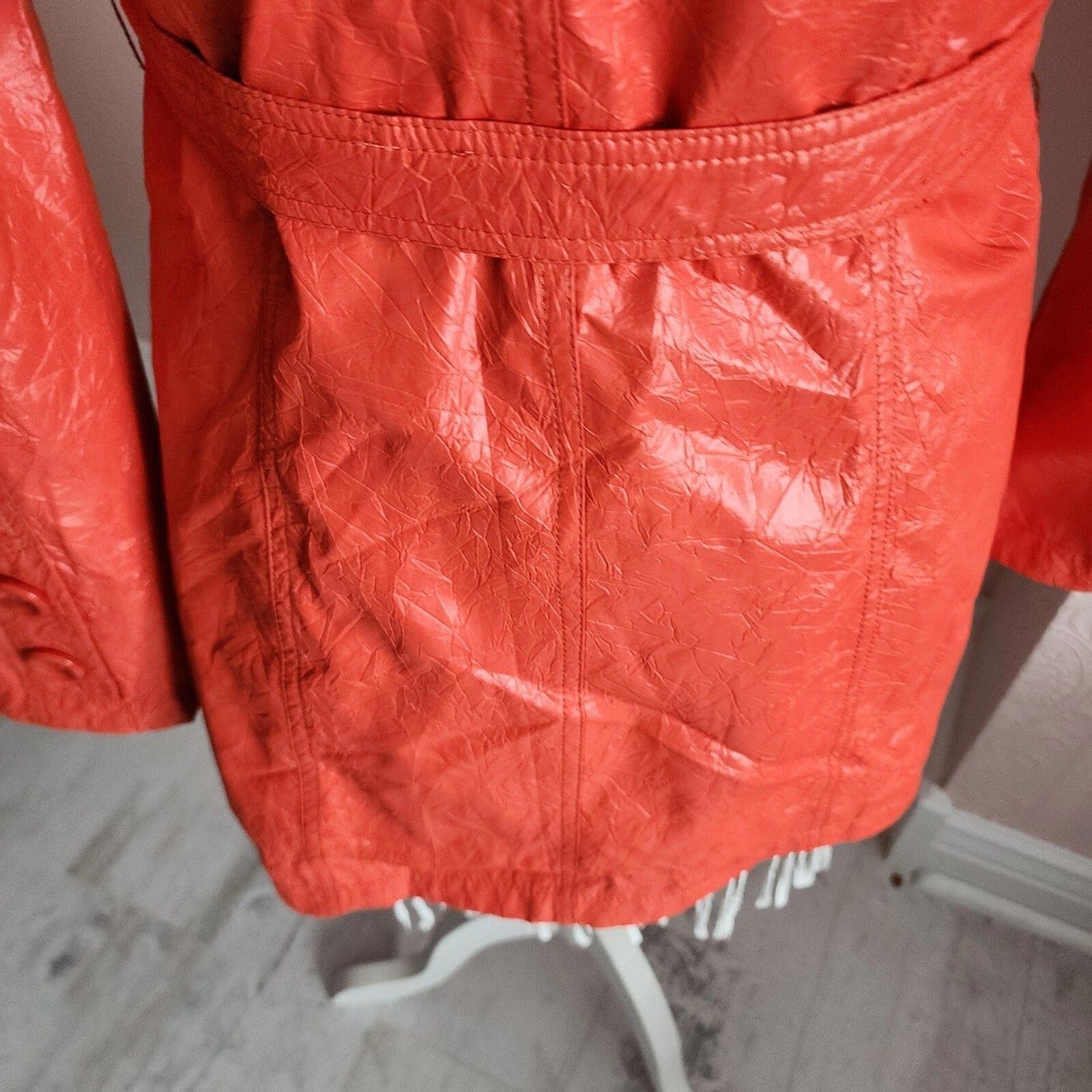 LKNW SHARK brand orange trenchcoat belt unqiue double breasted M 44/46