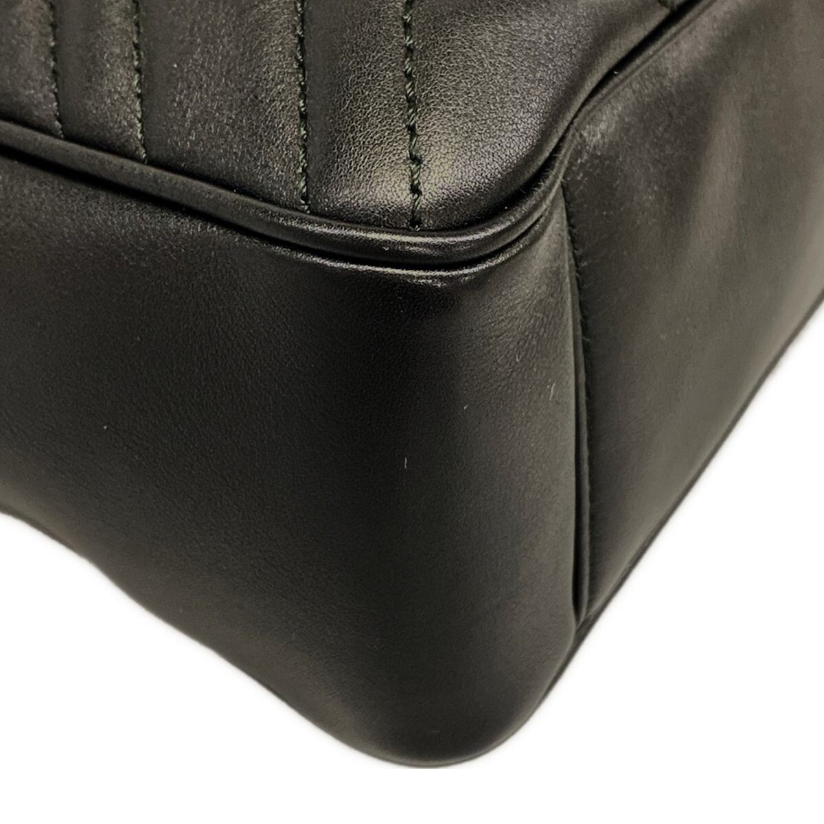 GUCCI GG Marmont 443501 Black Leather Chain Shoulder Bag Dust Bag Auth