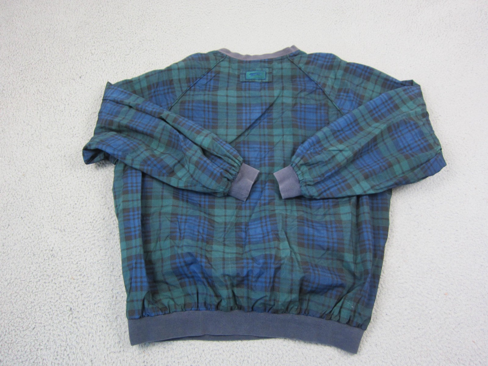 Vintage Slazenger Sweatshirt Mens Extra Large XL Blue Green Plaid Golfing Golf