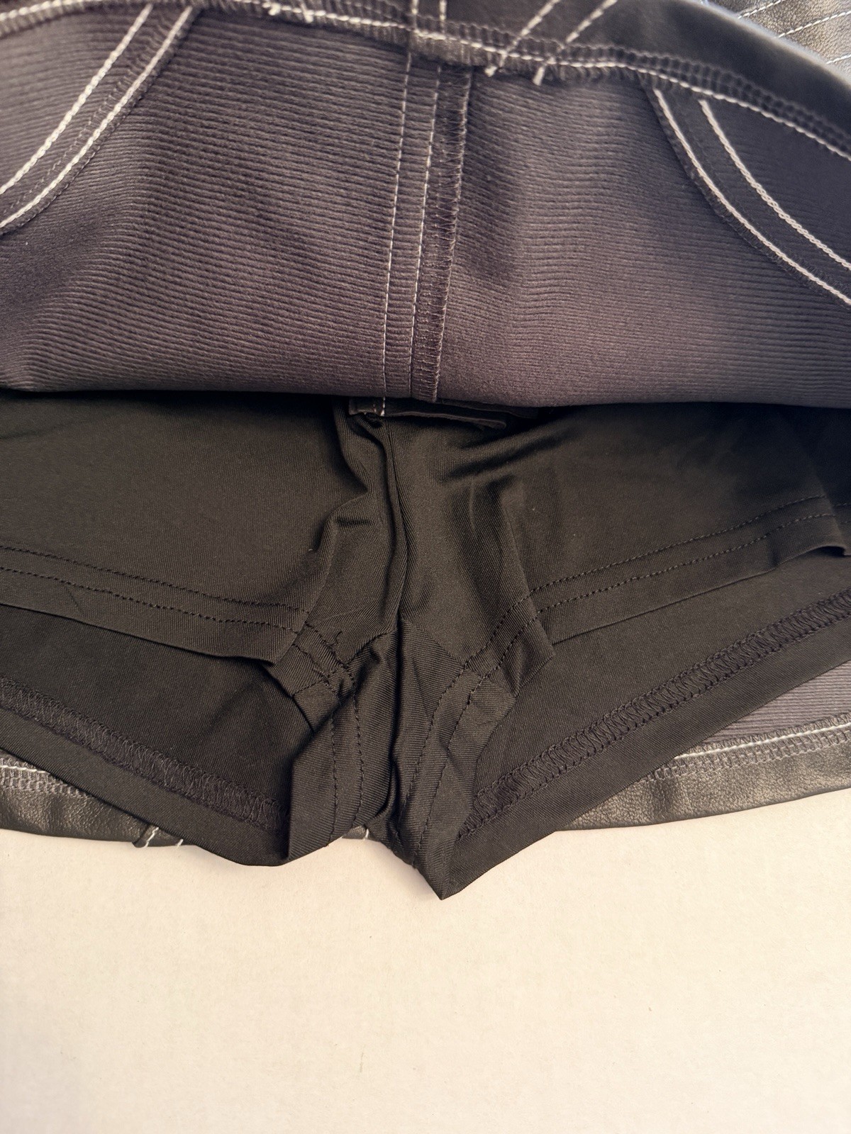 Edikted Washed Black Faux Leather Mini Skort Size Medium Belted Y2K Clubwear