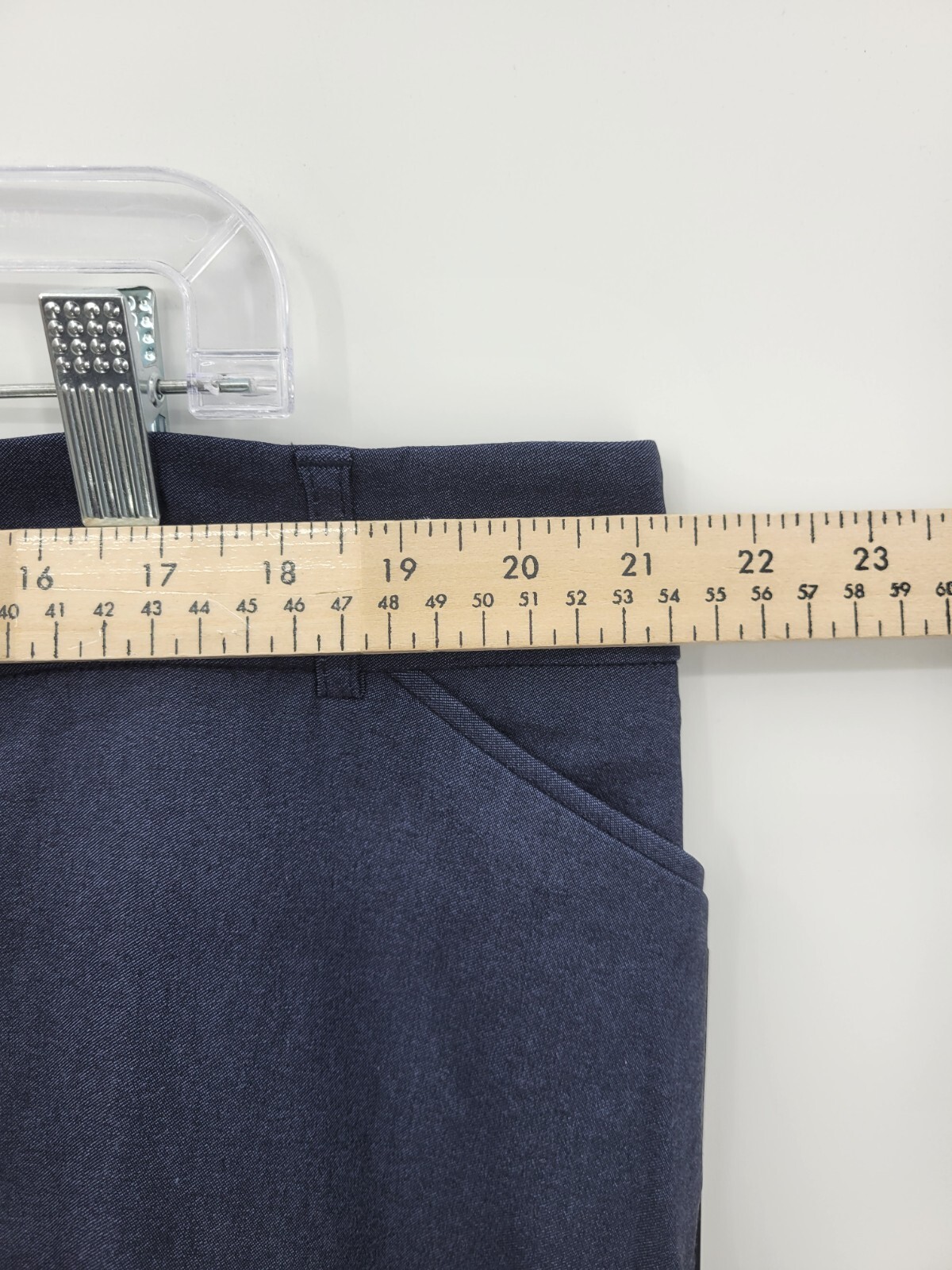 Avenue Pants Womens 20 Petite Blue Flat Front Tapered Casual Career Preppy NWT