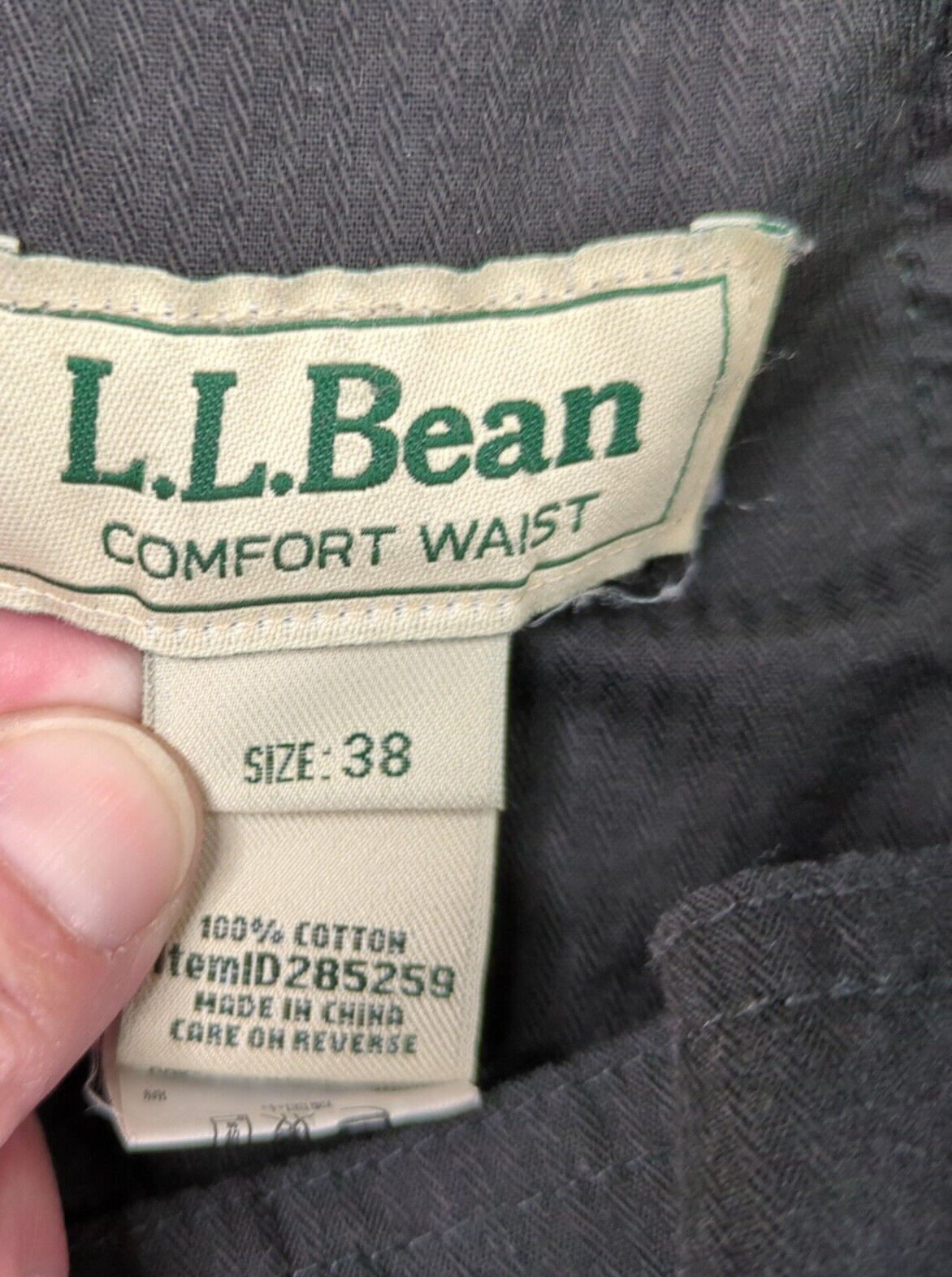 LL Bean Pants Mens 38 Black Corduroy Club Pant Casual Dressy Preppy Big Whale