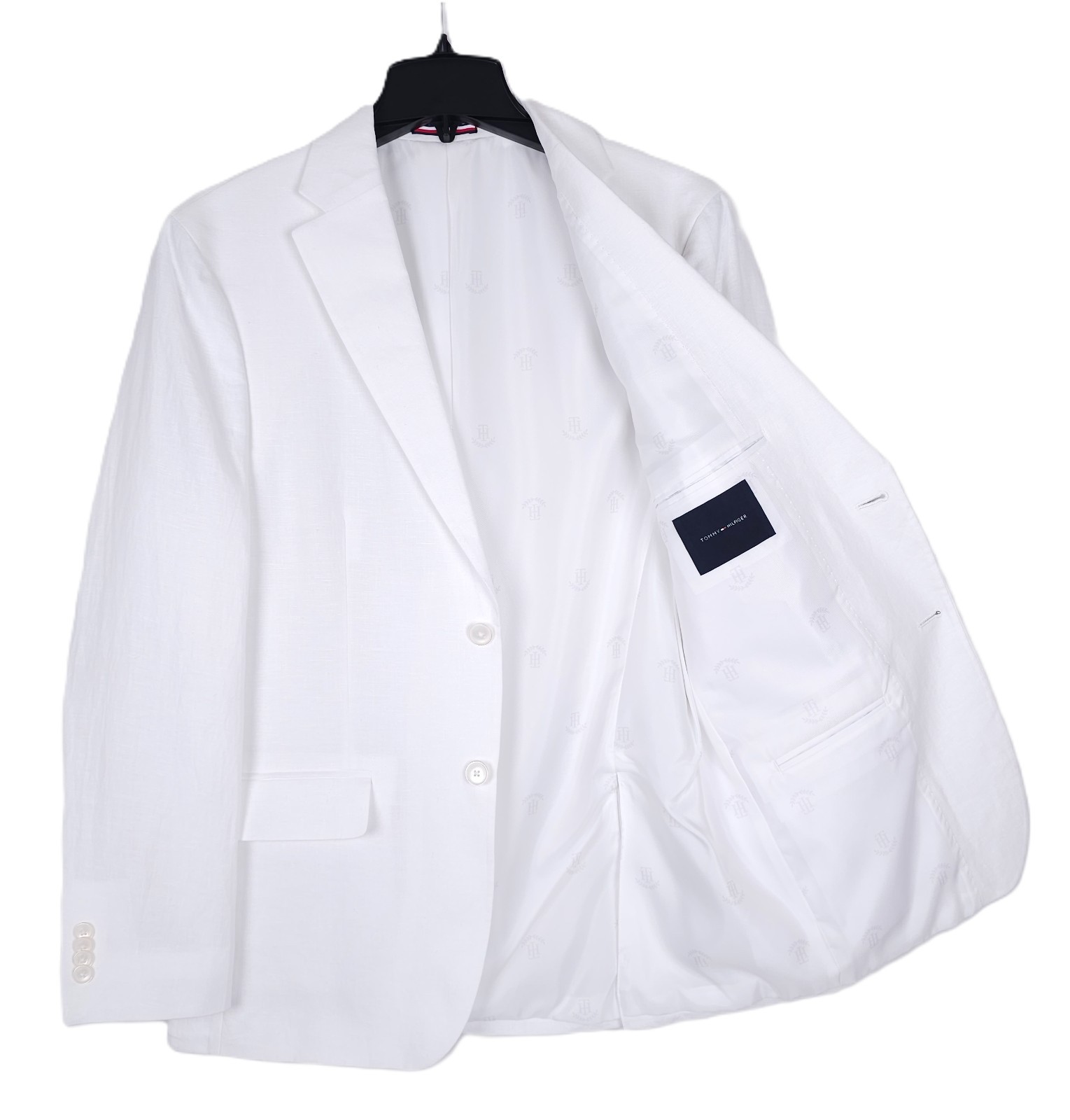 Tommy Hilfiger Mens Modern Fit Linen Sport Coat Blazer 38S White Solid NWT