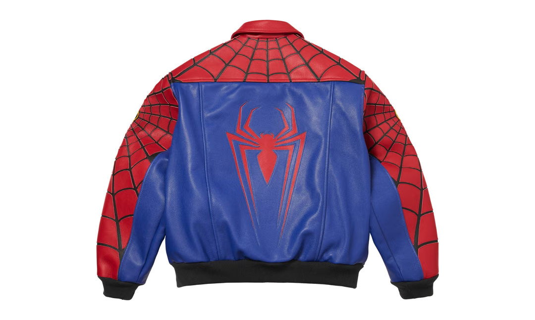 Vanson x supreme red spider Leather Jacket, Genuine Cowhide, Riding Style
