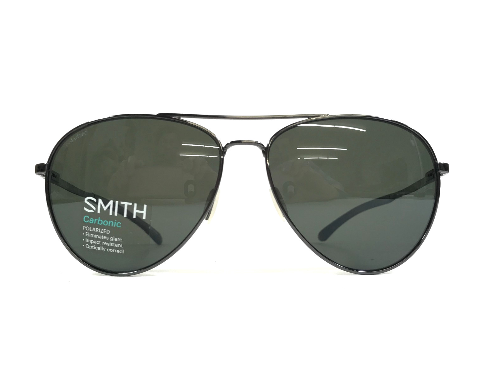 Smith Sunglasses Layback KJ1 X5 Gunmetal Frames with Dark Green Polarized Lenses