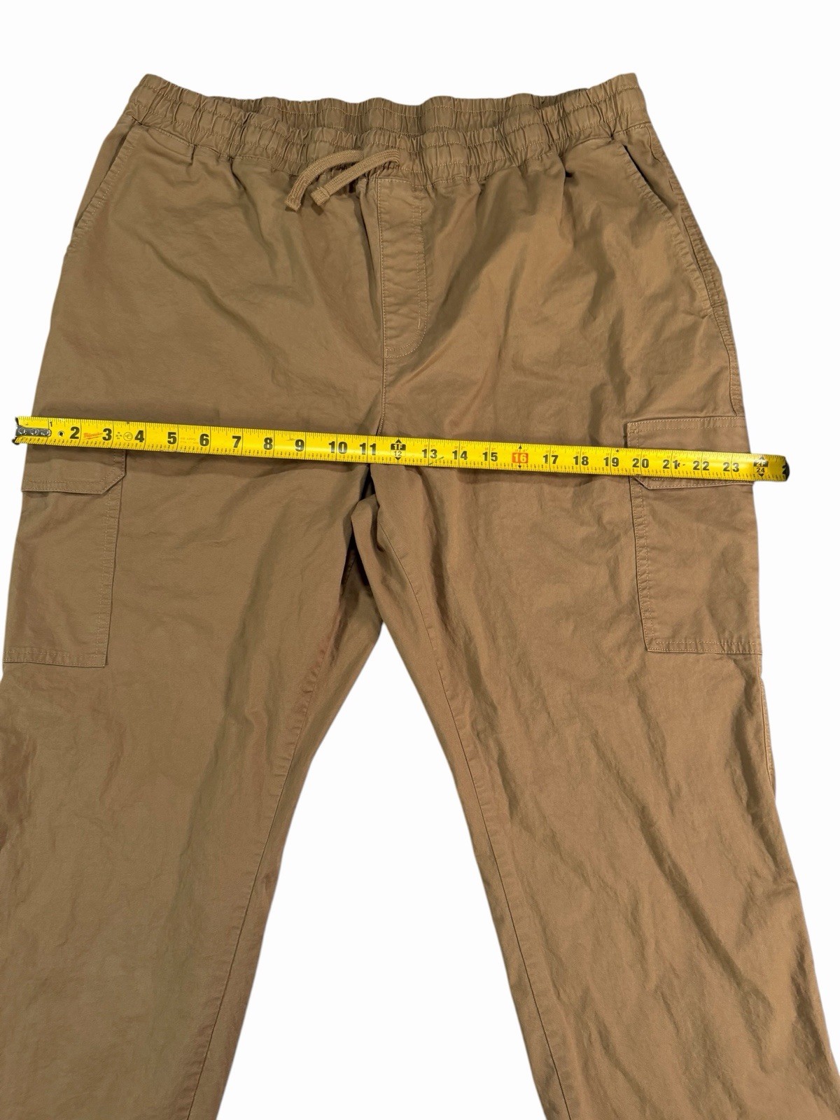 Columbia Men’s Brown Canvas Cotton Cargo Pants XL 36W Straight Leg Drawstring