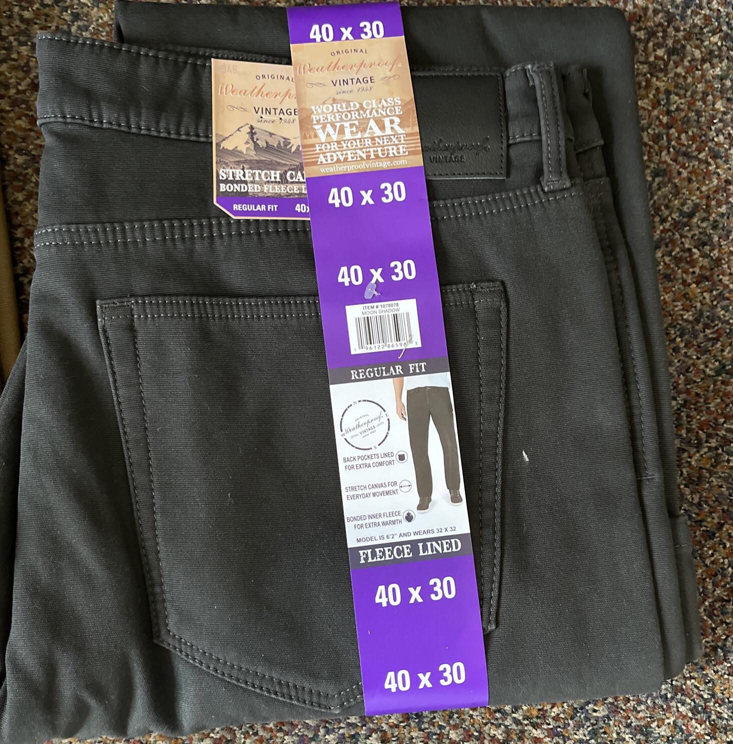 Weatherproof Vintage Fleece Lined Stretch Canvas MOON SHADOW & WHEAT VARIOUS