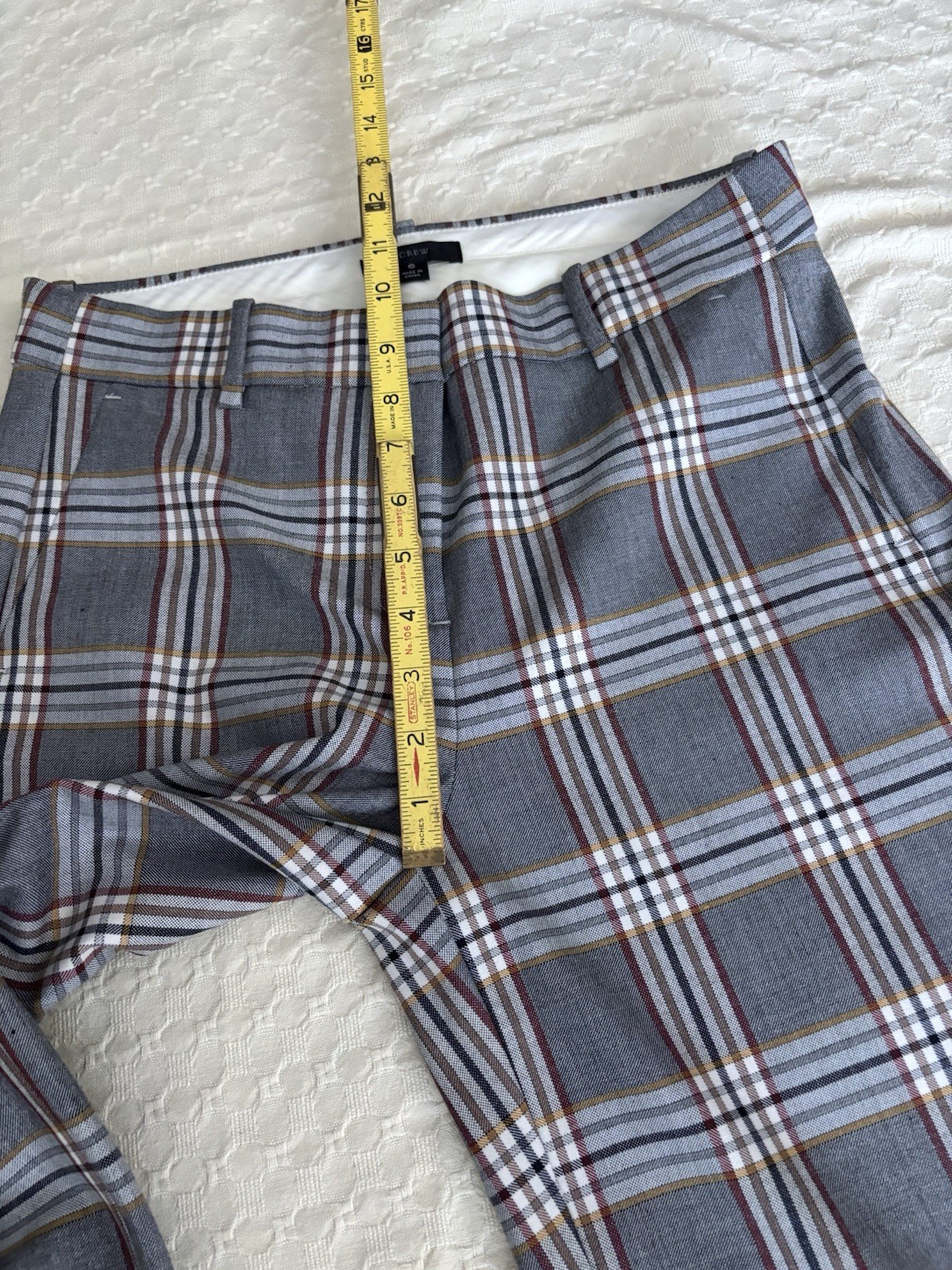 J.Crew Plaid Cropped Trousers Size 6 Gray Office Academia Minimalist Chic
