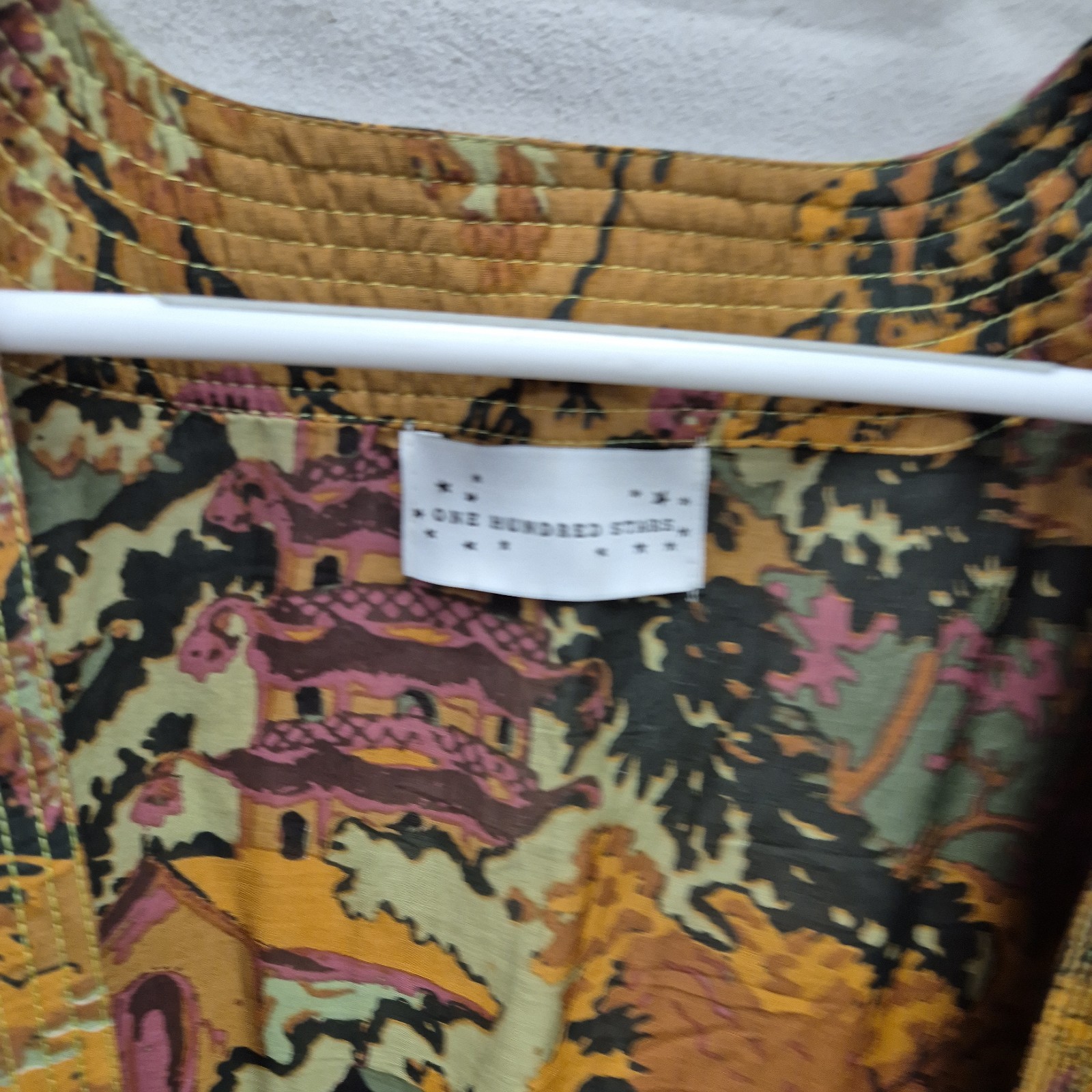 One Hundred Stars Short Kimono China Tree Cigar Boho Oriental Floral One Size