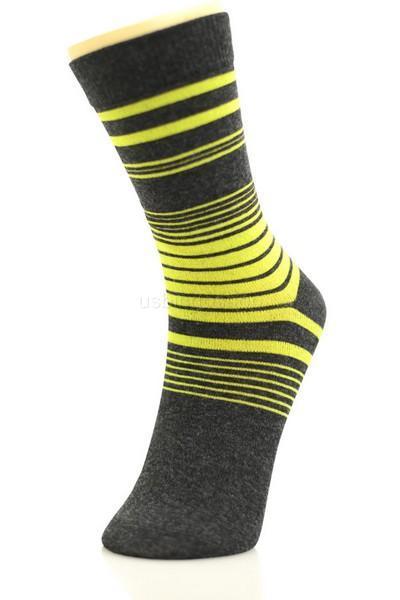 12 Pairs Yst12-5 New Cotton Men Striped Style Dress Socks Size 10-13 Multi Color
