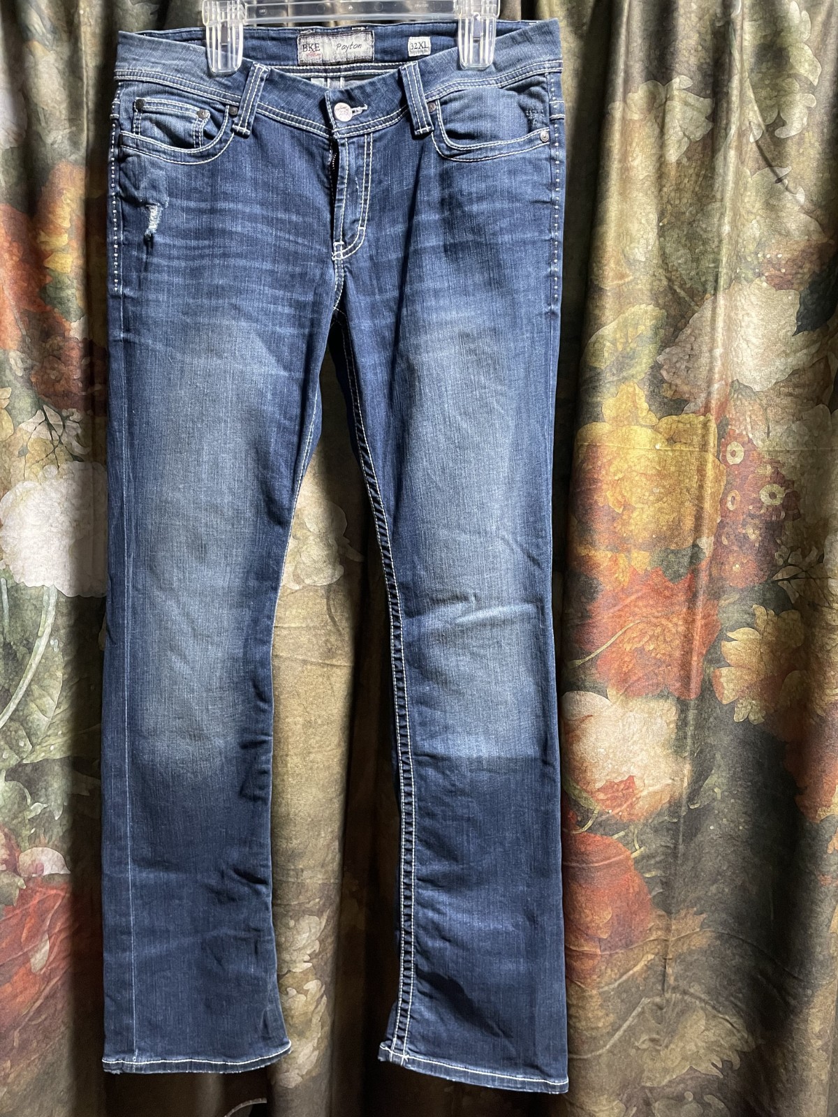 BKE Denim Women’s “Payton” Distressed Mid Rise Bootcut Jeans Size 32×35 1/2