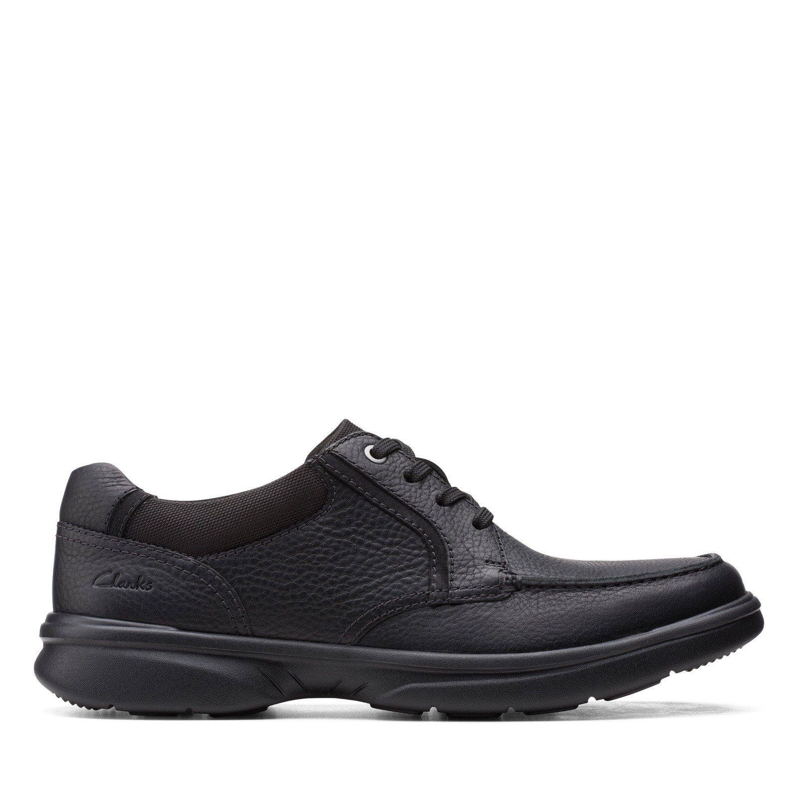 Clarks Mens Bradley Vibe Black Leather Casual Shoes